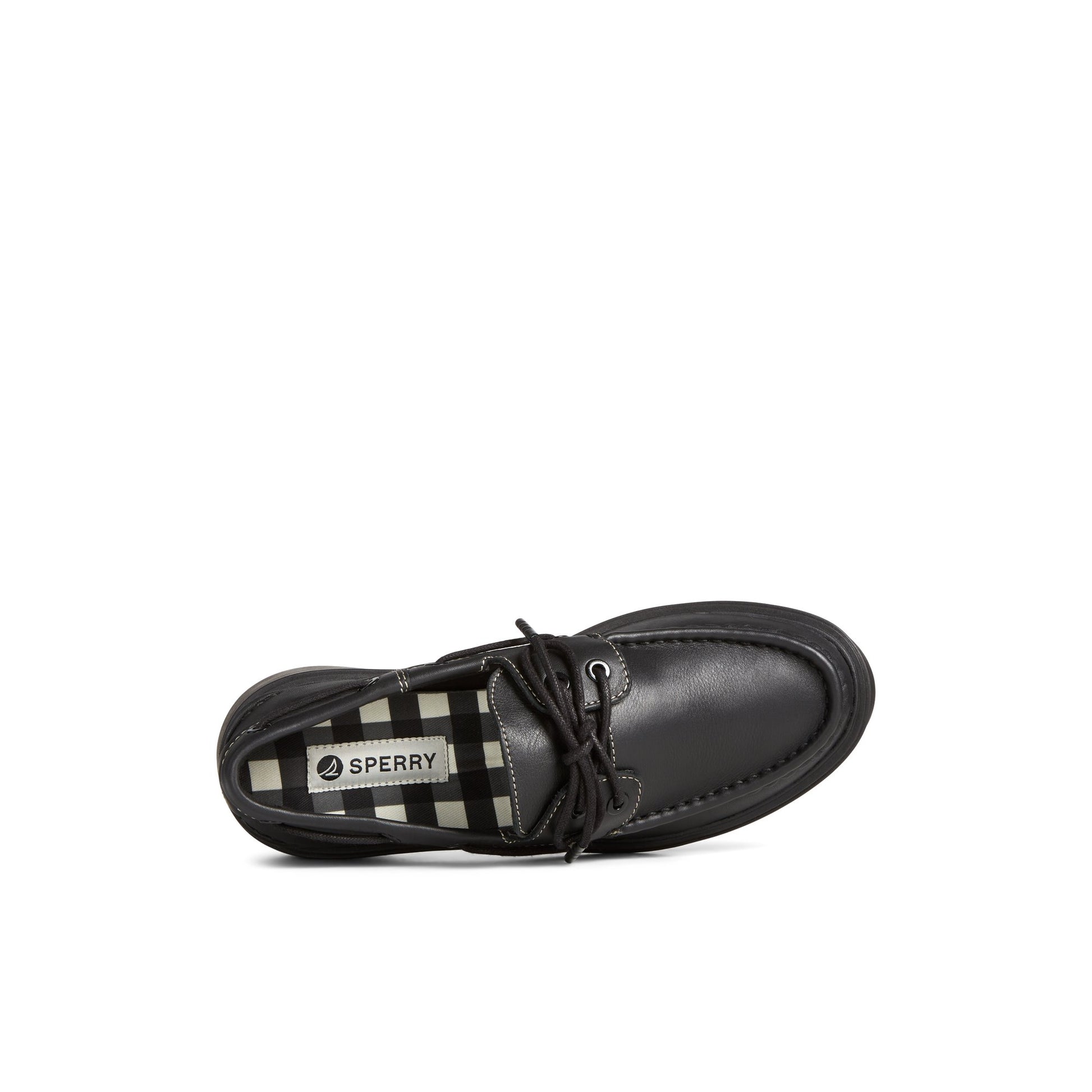 Top-down view of the Black Bayside Boat Shoe Boat Shoes