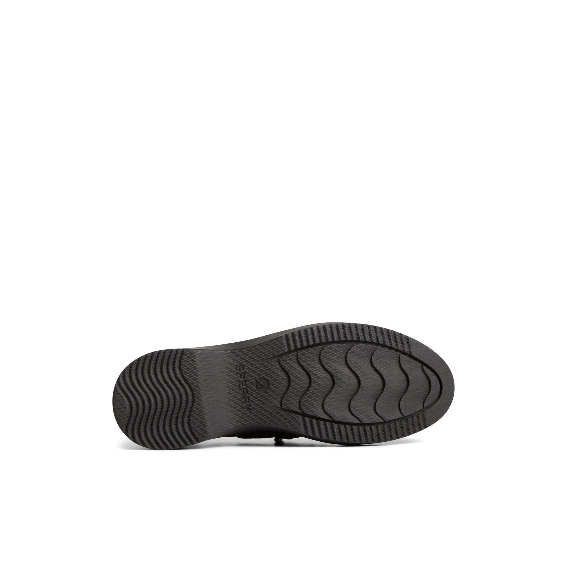 View of Black Bayside Boat Shoe Boat Shoes's sole