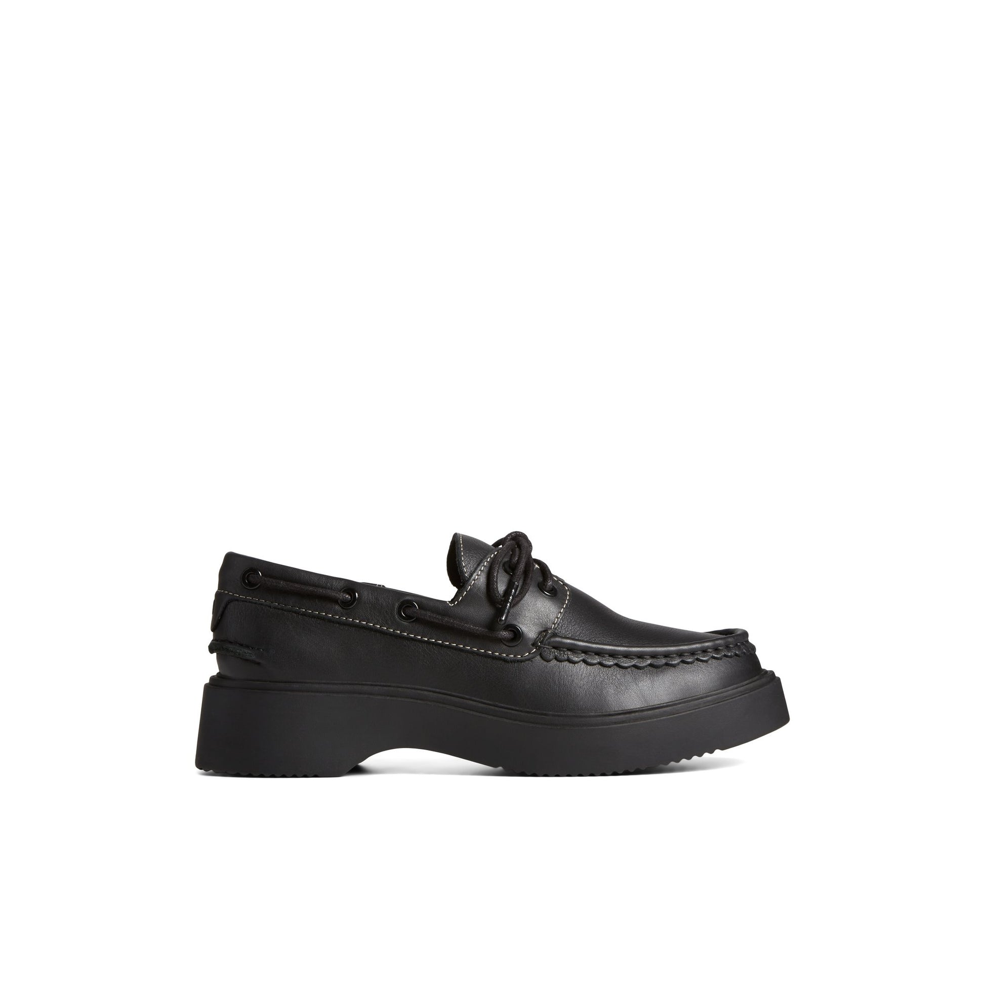 Main View of Black Bayside Boat Shoe Boat Shoes for Womens