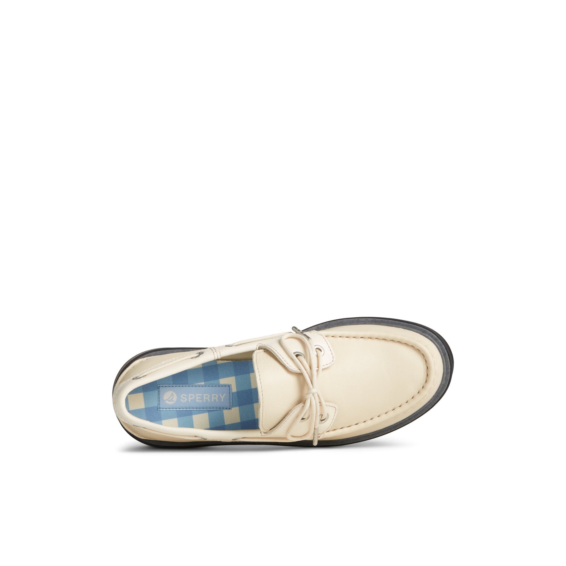 Top-down view of the White Bayside Boat Shoe Boat Shoes