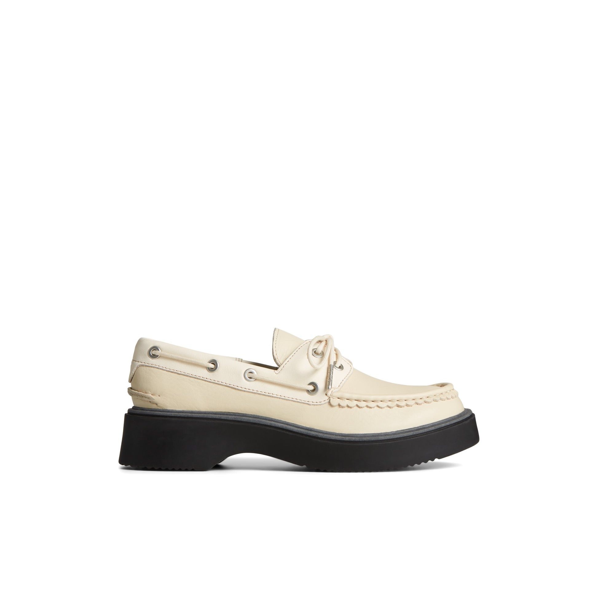 Main View of White Bayside Boat Shoe Boat Shoes for Womens