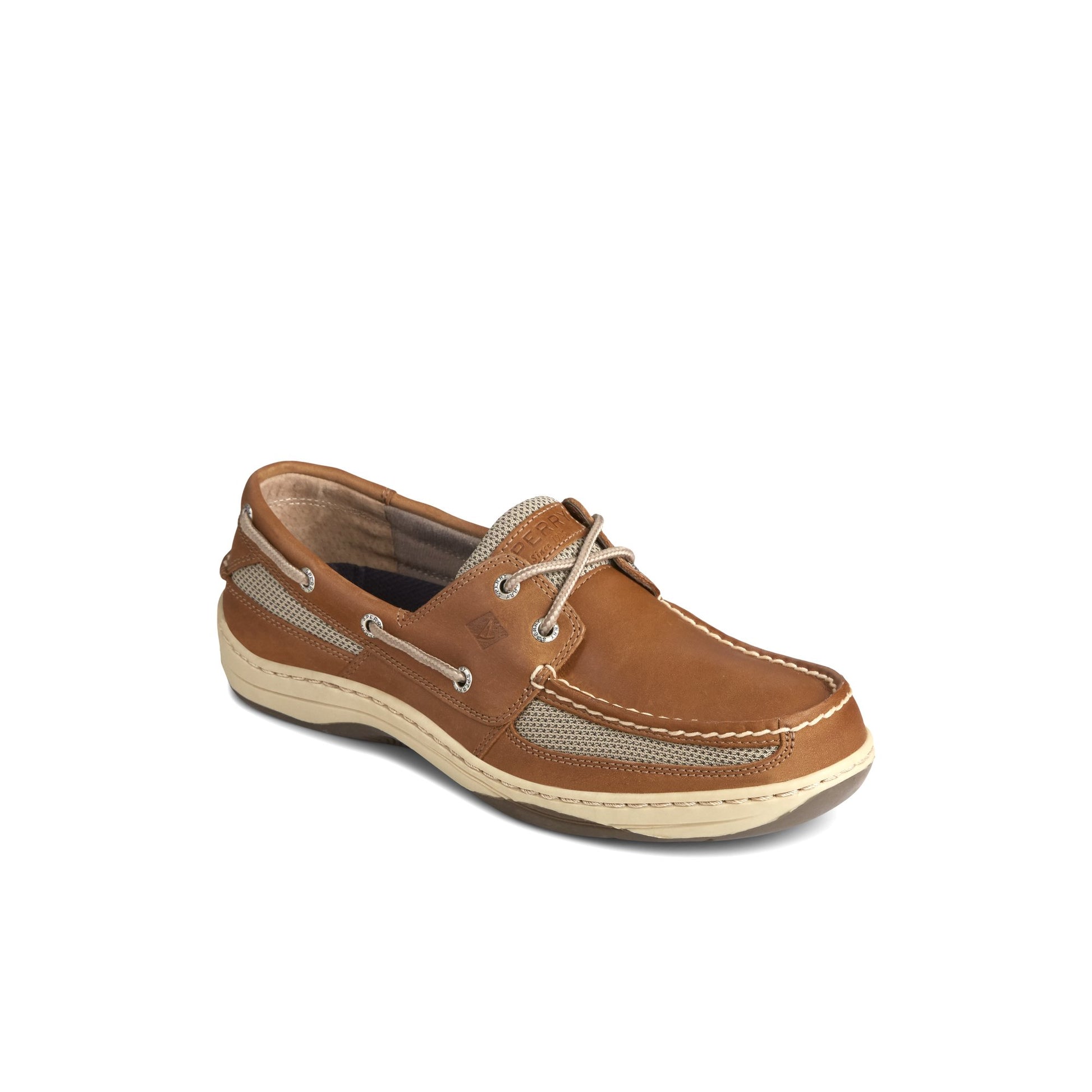 Three-quarter angle of Cognac Tarpon 2 Eye Boat Shoe Boat Shoes's front side