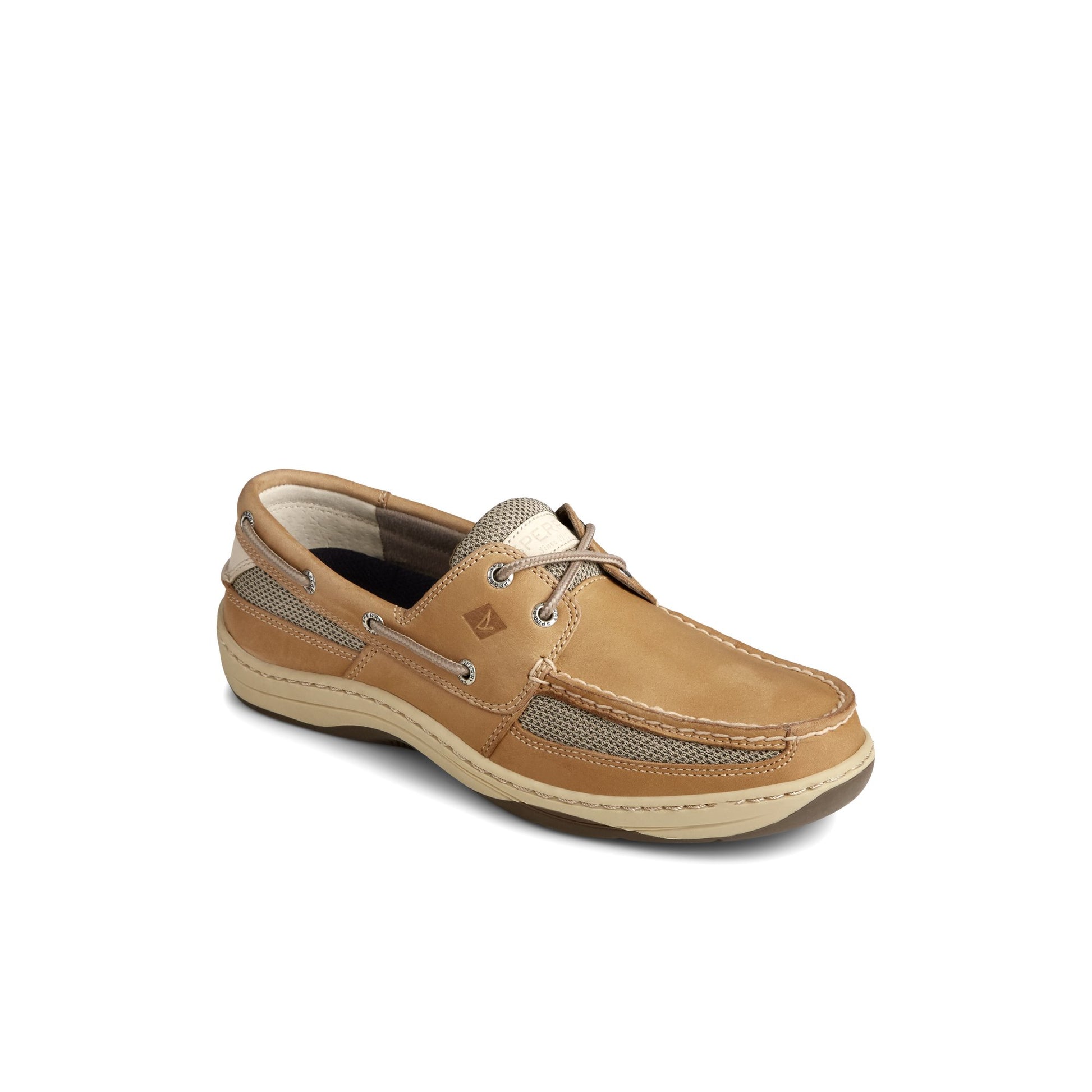 Three-quarter angle of Light Brown Tarpon 2 Eye Boat Shoe Boat Shoes's front side