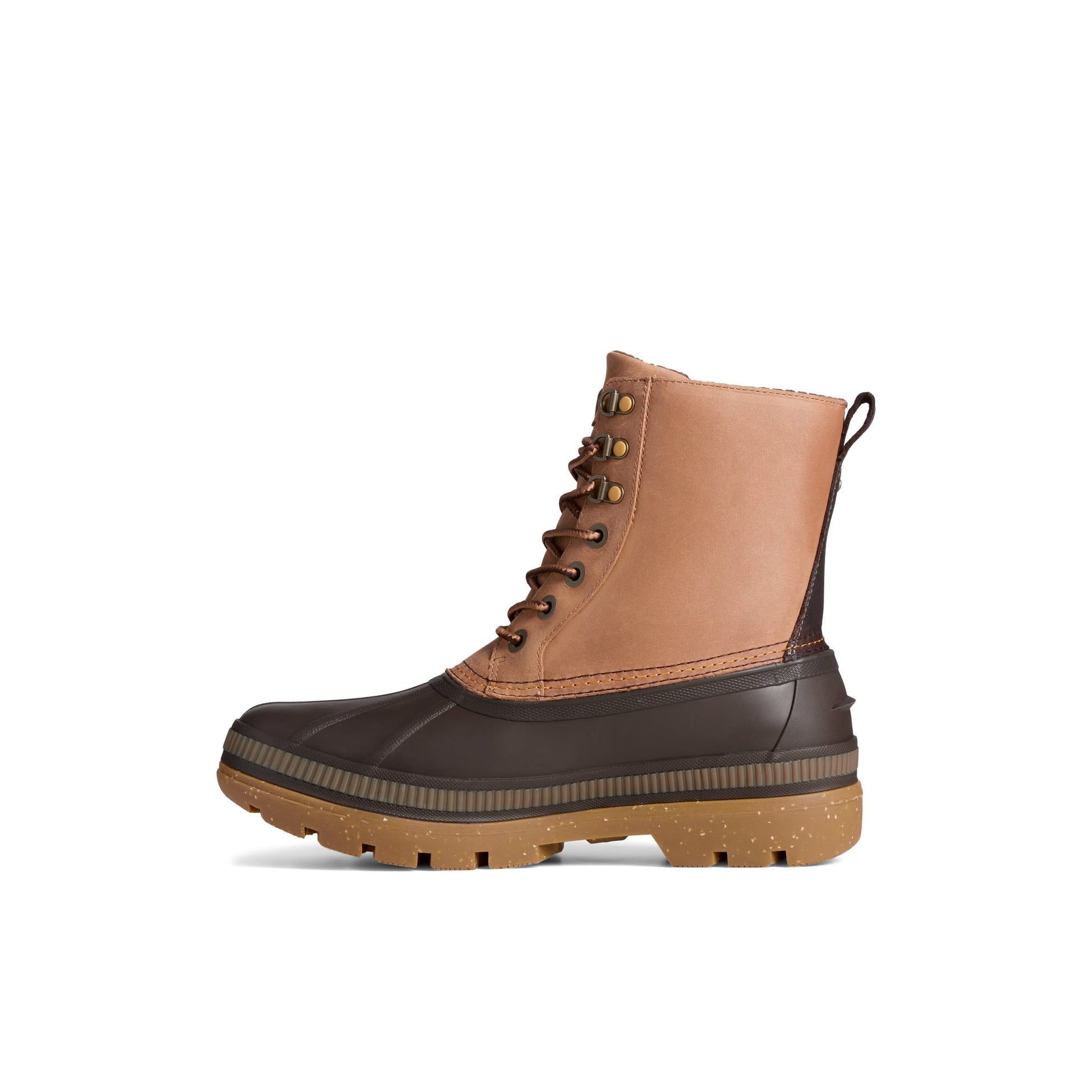 Side view of Medium Beige Ice Bay Thinsulate™ Tall Duck Boot Duck Boots