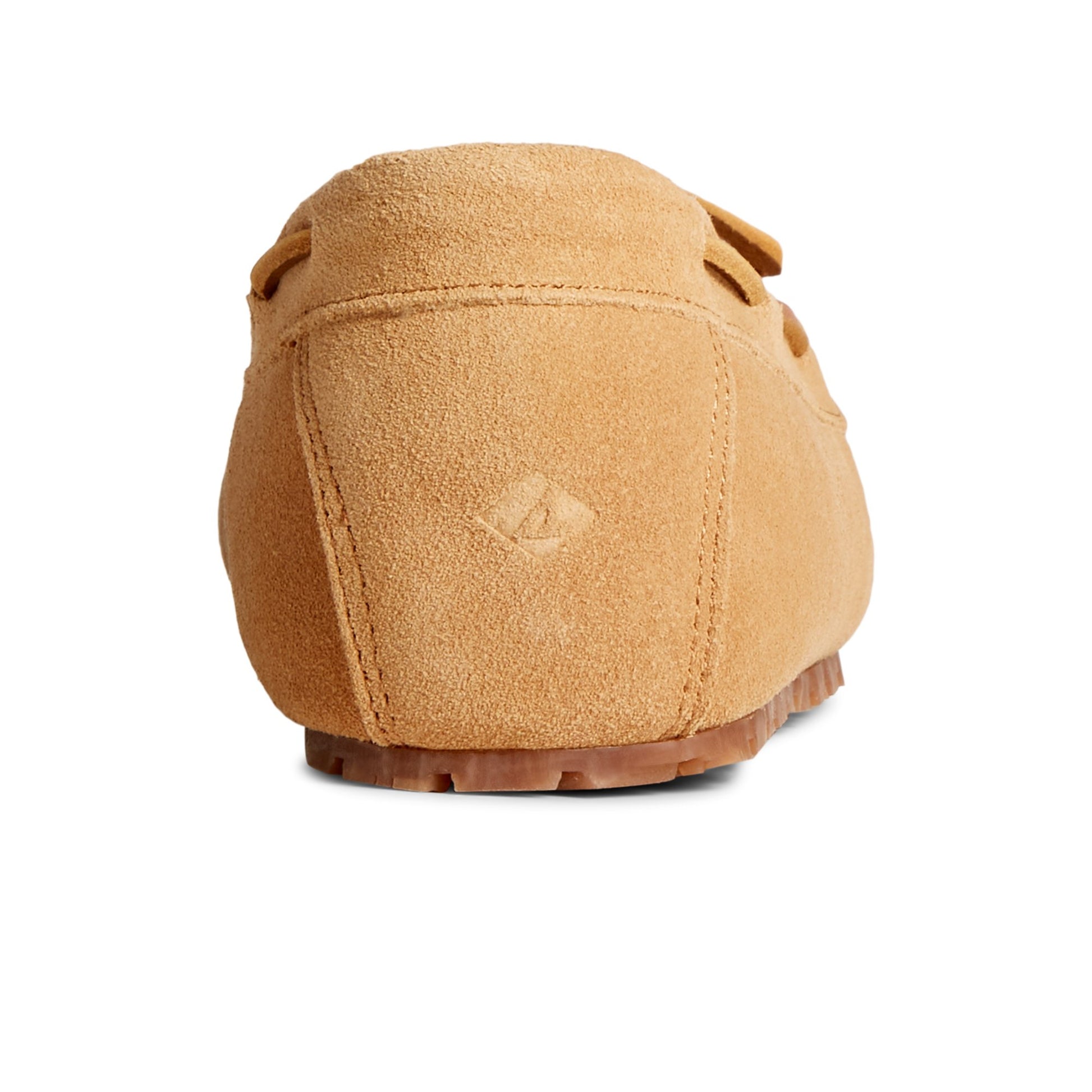 Close-up of the Medium Beige Reina 1-Eye Slipper Moccasin Slipper