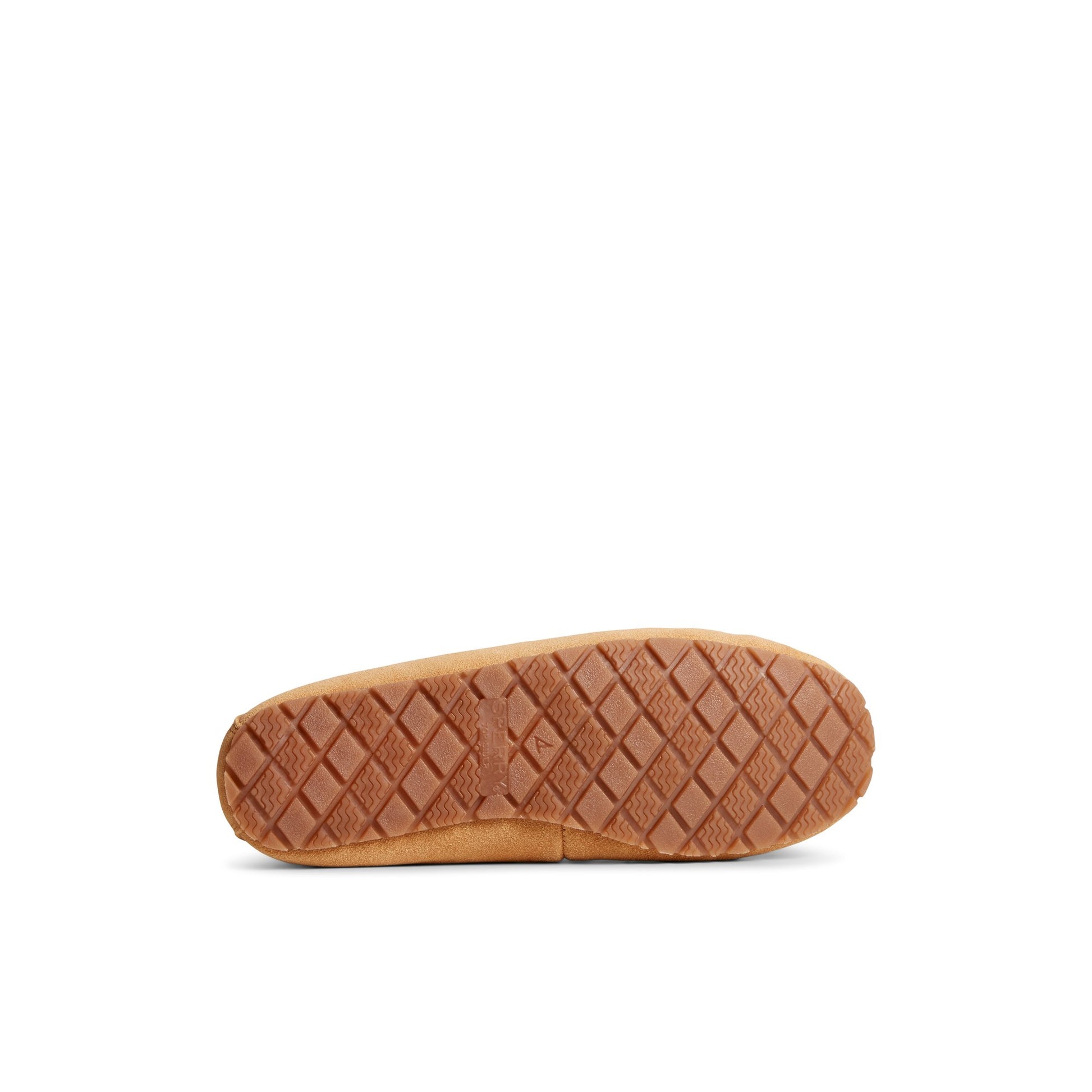 View of Medium Beige Reina 1-Eye Slipper Moccasin Slipper's sole