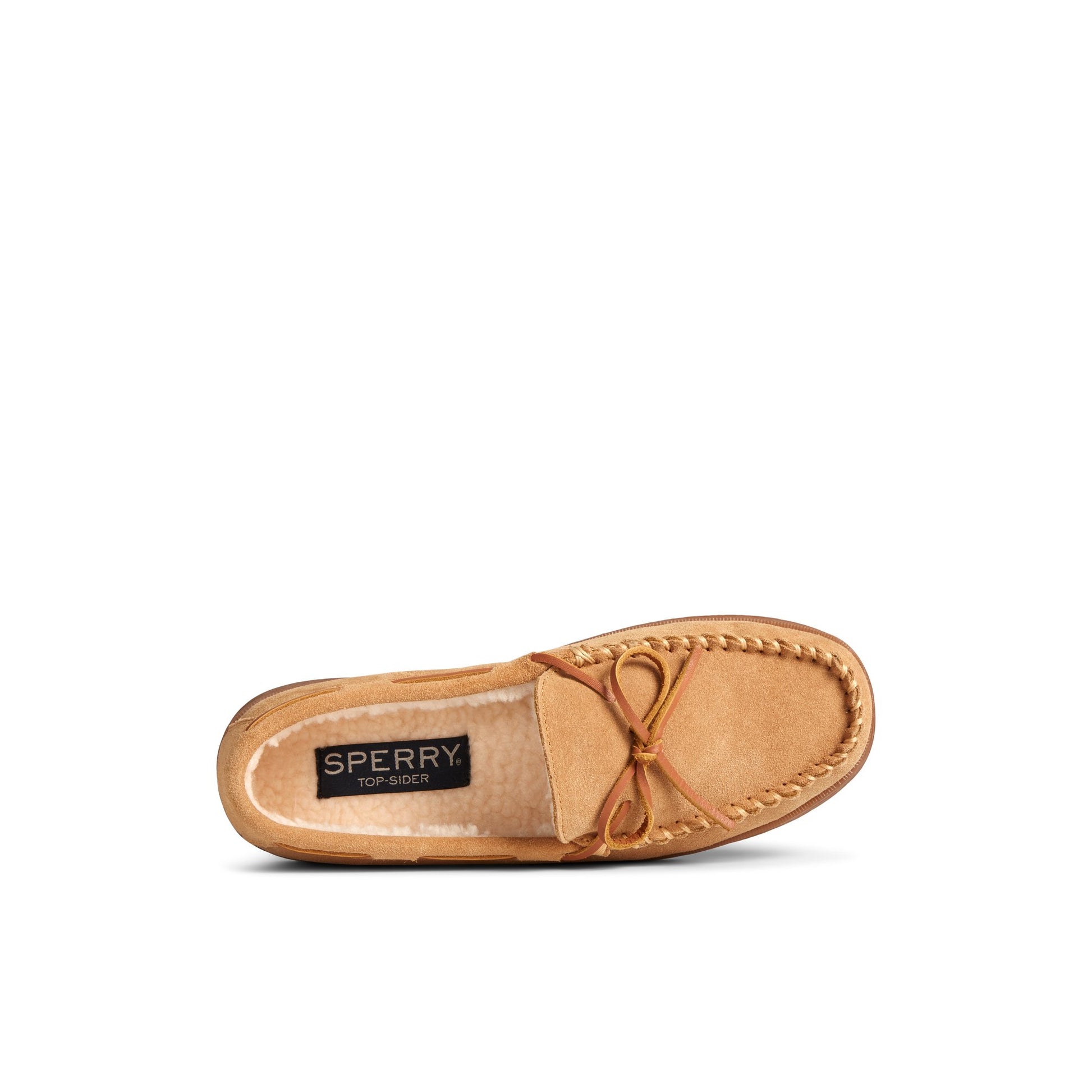 Top-down view of the Medium Beige Doyle Moc 1-Eye Slipper