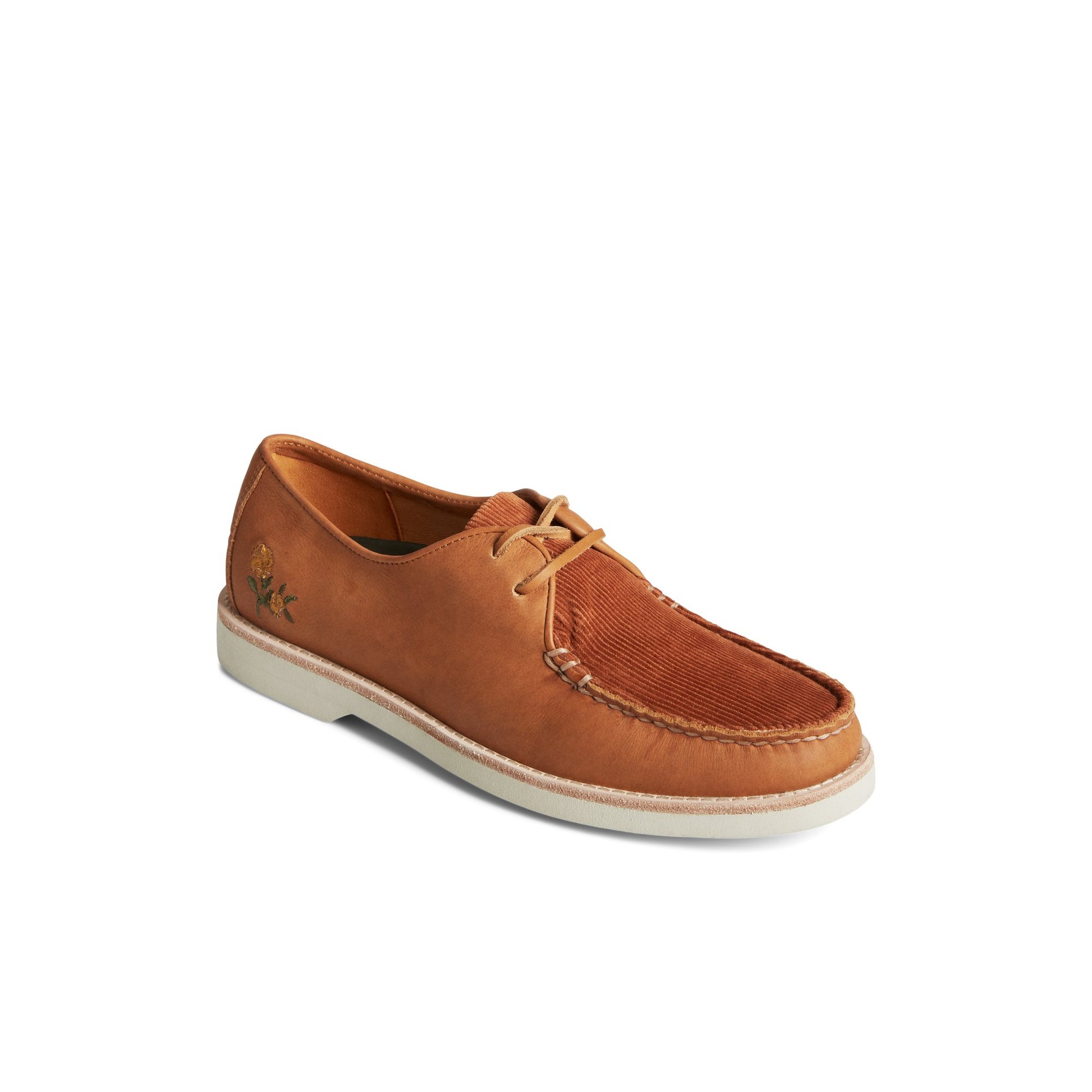 Three-quarter angle of Medium Beige Corduroy Captain's Oxford 's front side