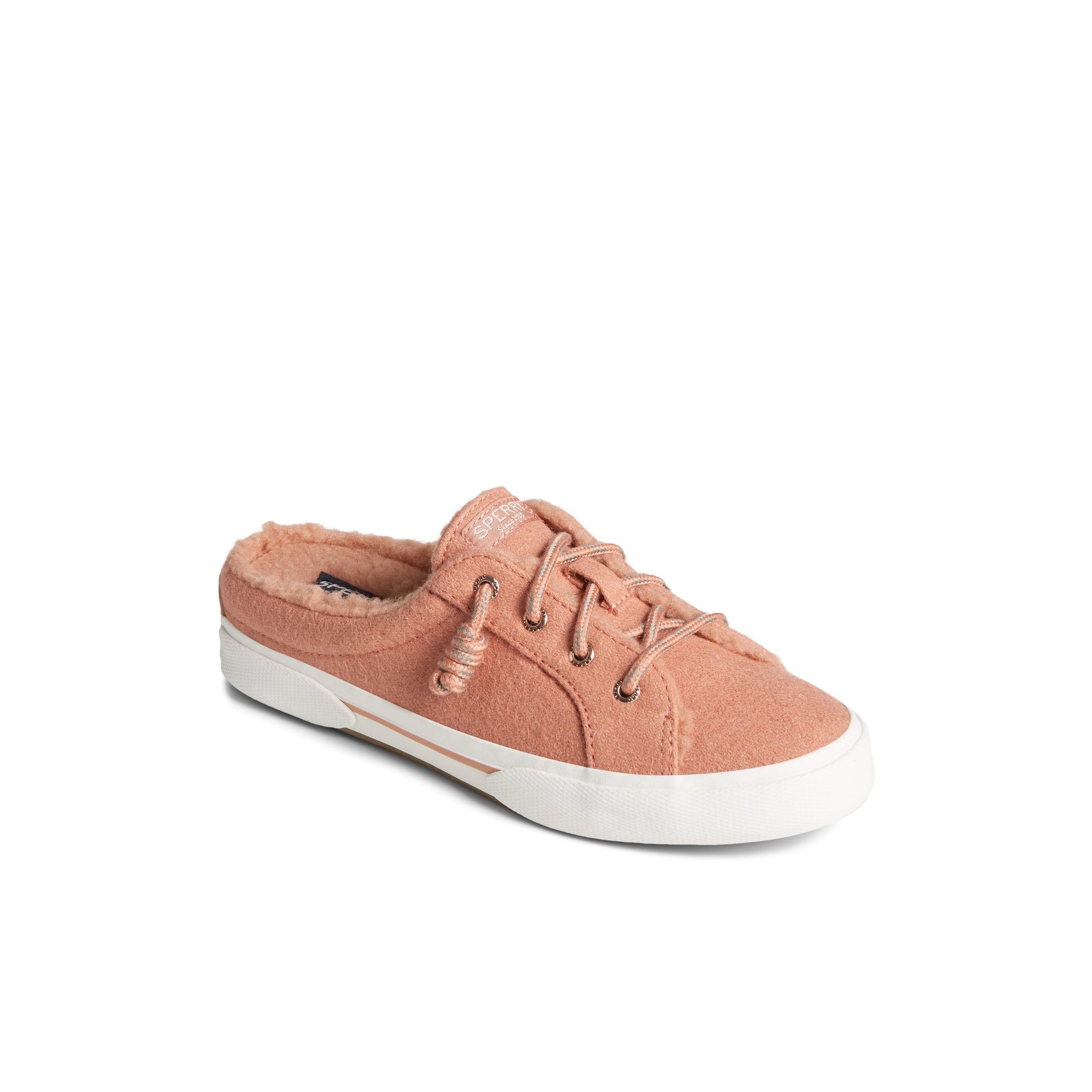 Three-quarter angle of Dark Pink Pier Wave Platform Slip On Sneaker Sneaker Mule's front side