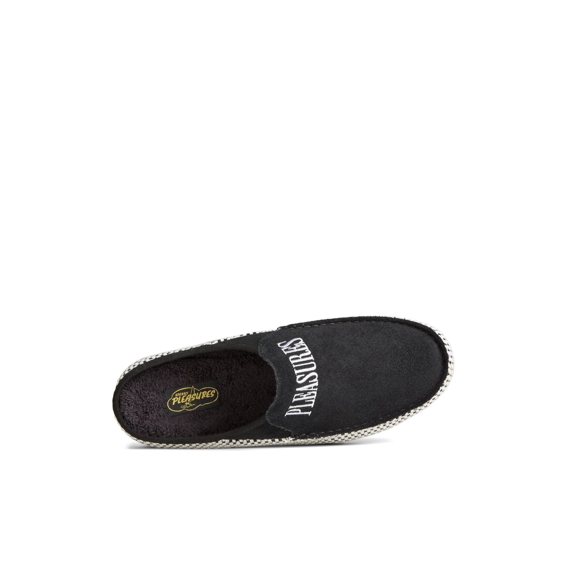 Top-down view of the Oxford Unisex Sperry x Pleasures Moc-Sider Knit Mule