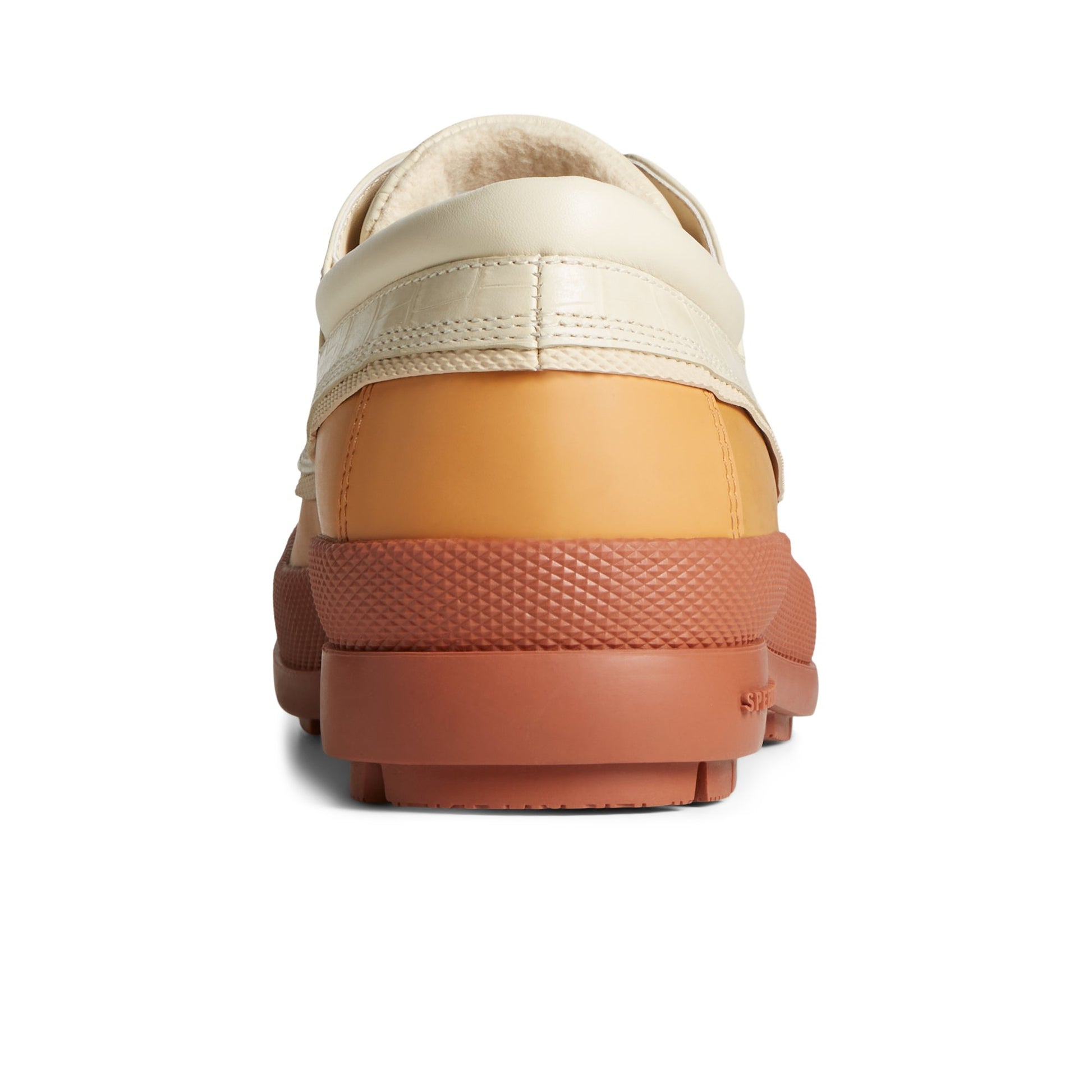 Close-up of the Bone Sperry x Malbon Cold Bay 3-Eye Duck Boot