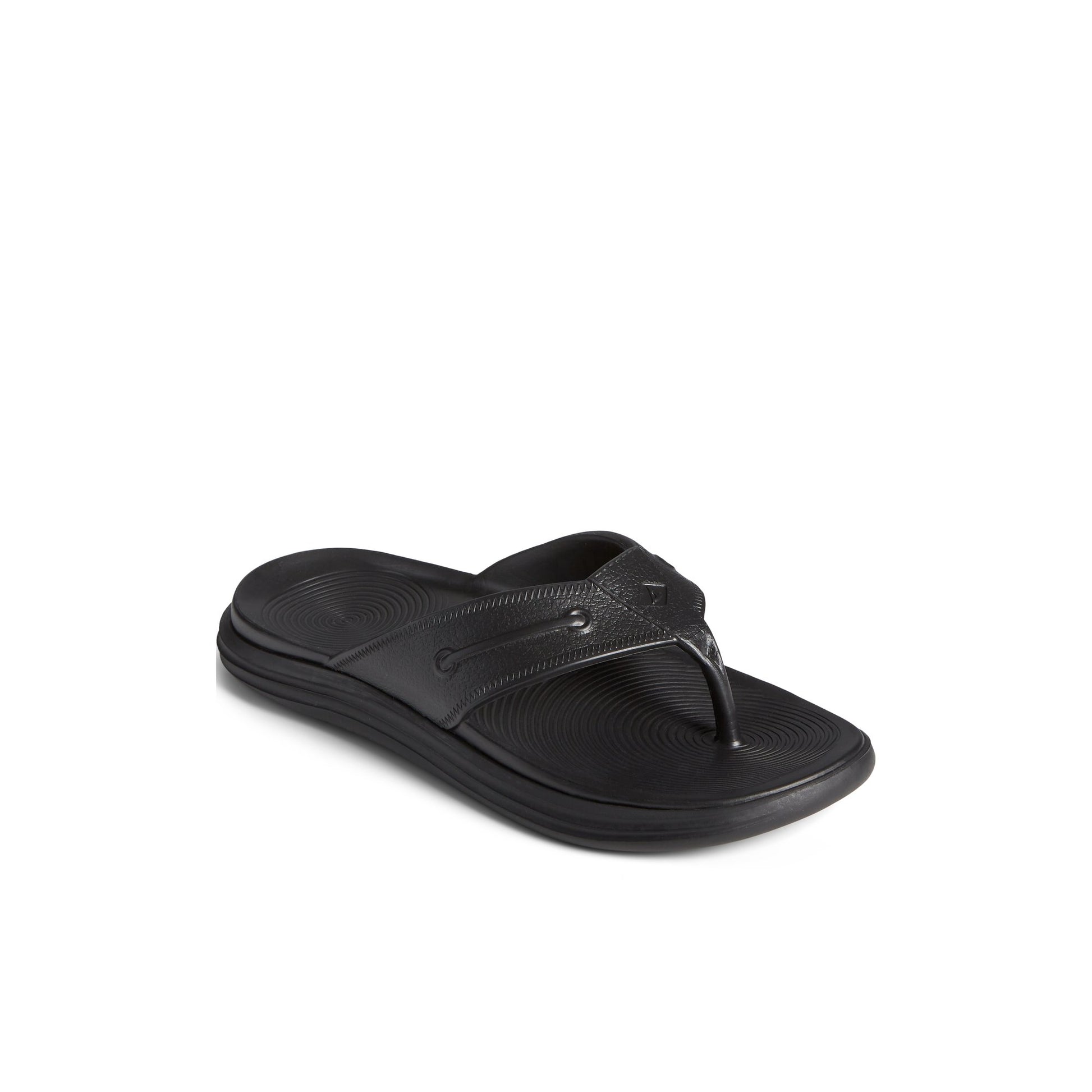Three-quarter angle of Black Windward Float Flip Flop Flip Flop Thong Sandals's front side
