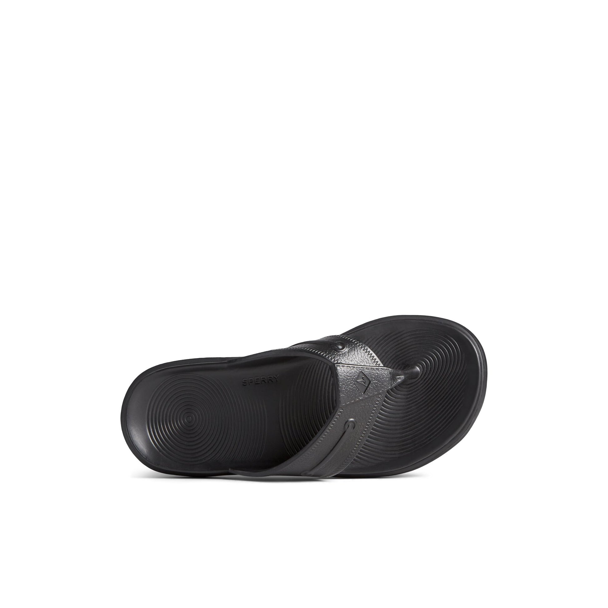 Top-down view of the Black Windward Float Flip Flop Flip Flop Thong Sandals