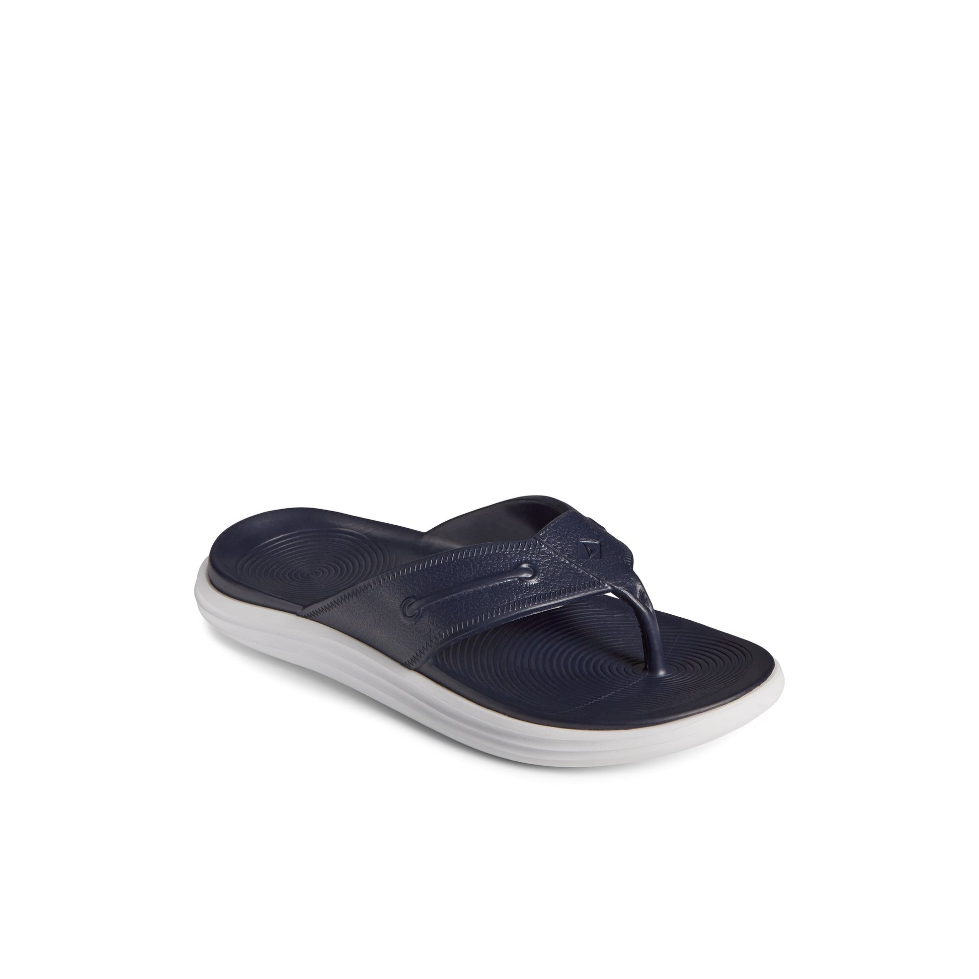 Three-quarter angle of Navy Windward Float Flip Flop Flip Flop Thong Sandals's front side