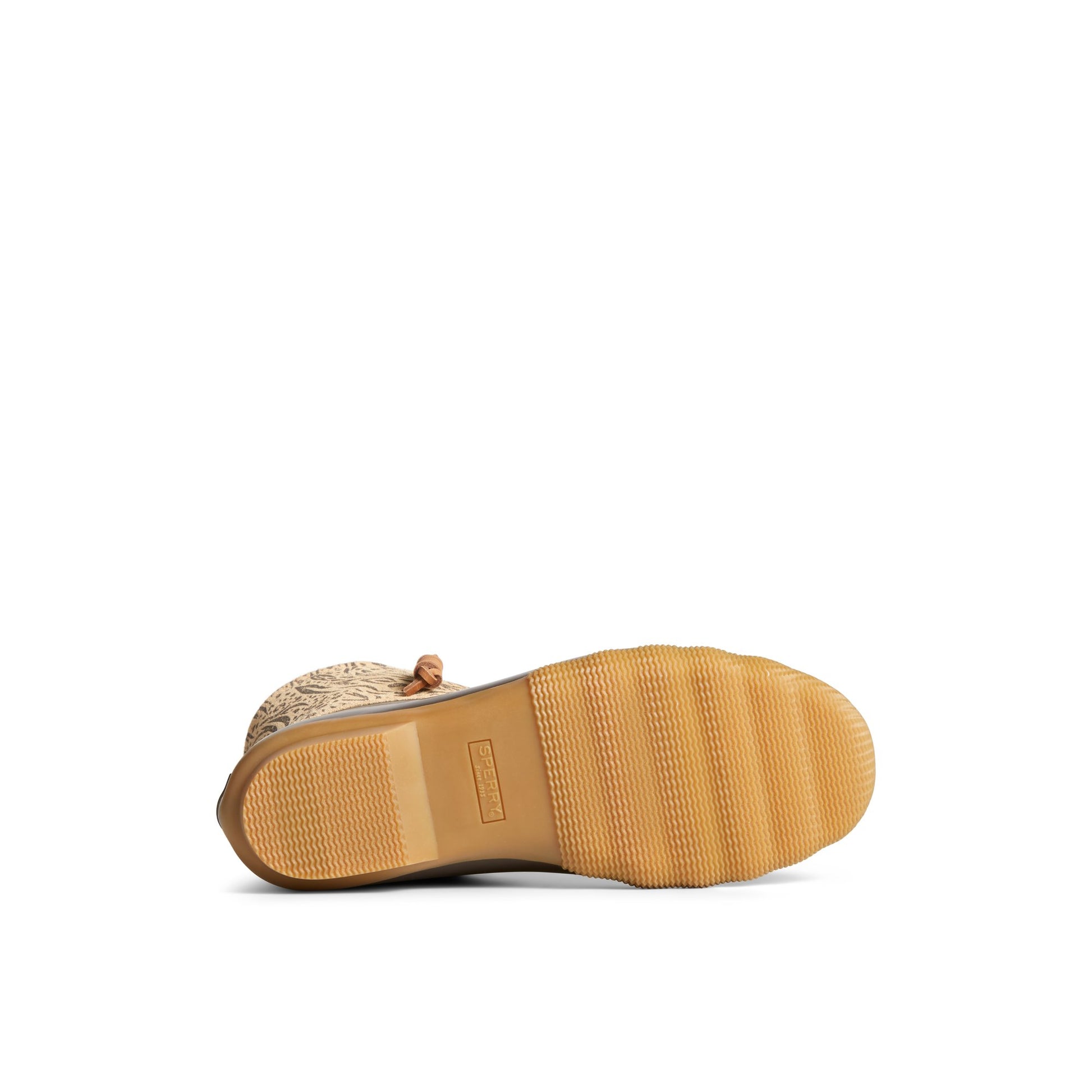 View of Brown Saltwater™ Animal Print Duck Boot Duck Boots's sole
