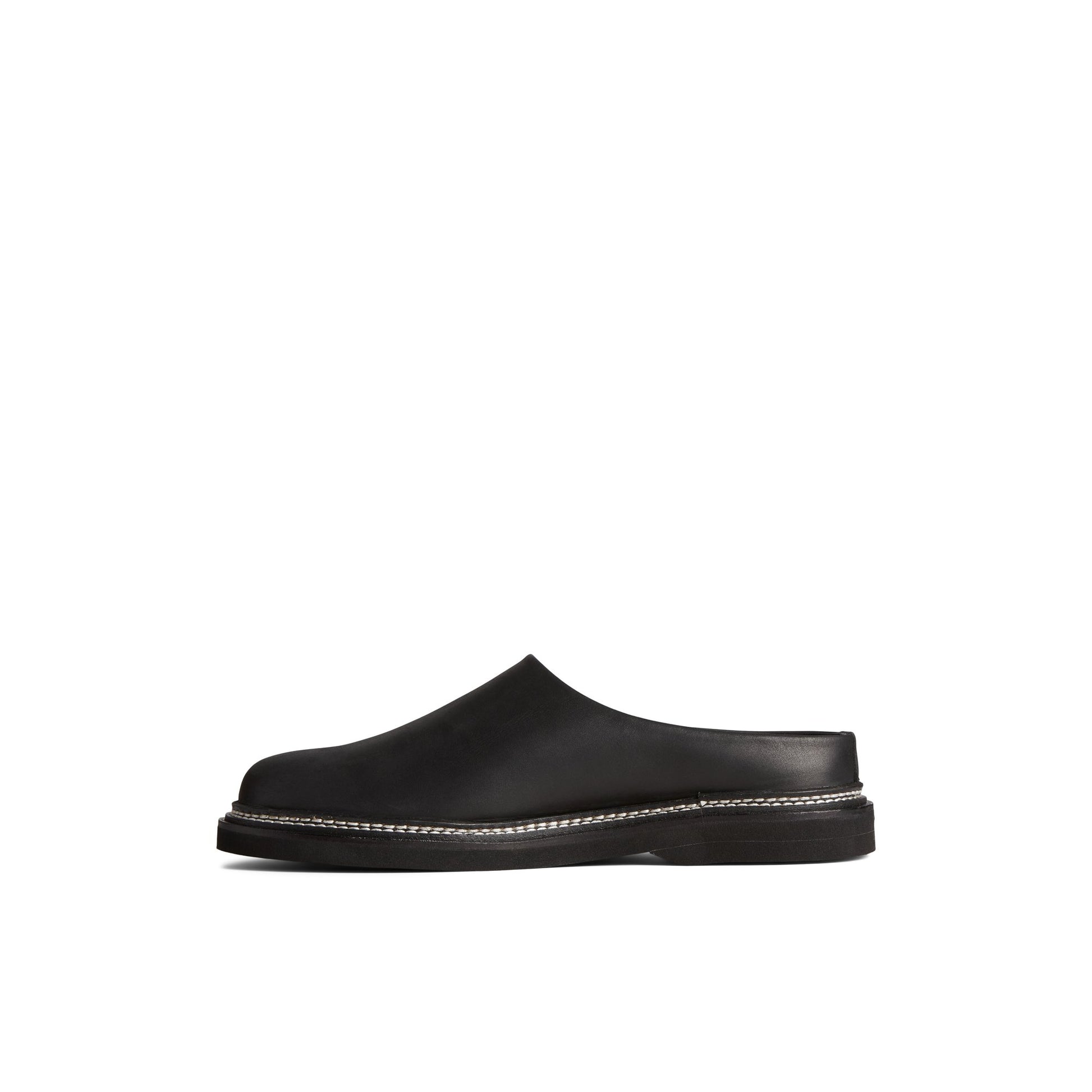 Side view of Black Sperry x Who What Wear Captain's Mule Mule Captain's Oxford