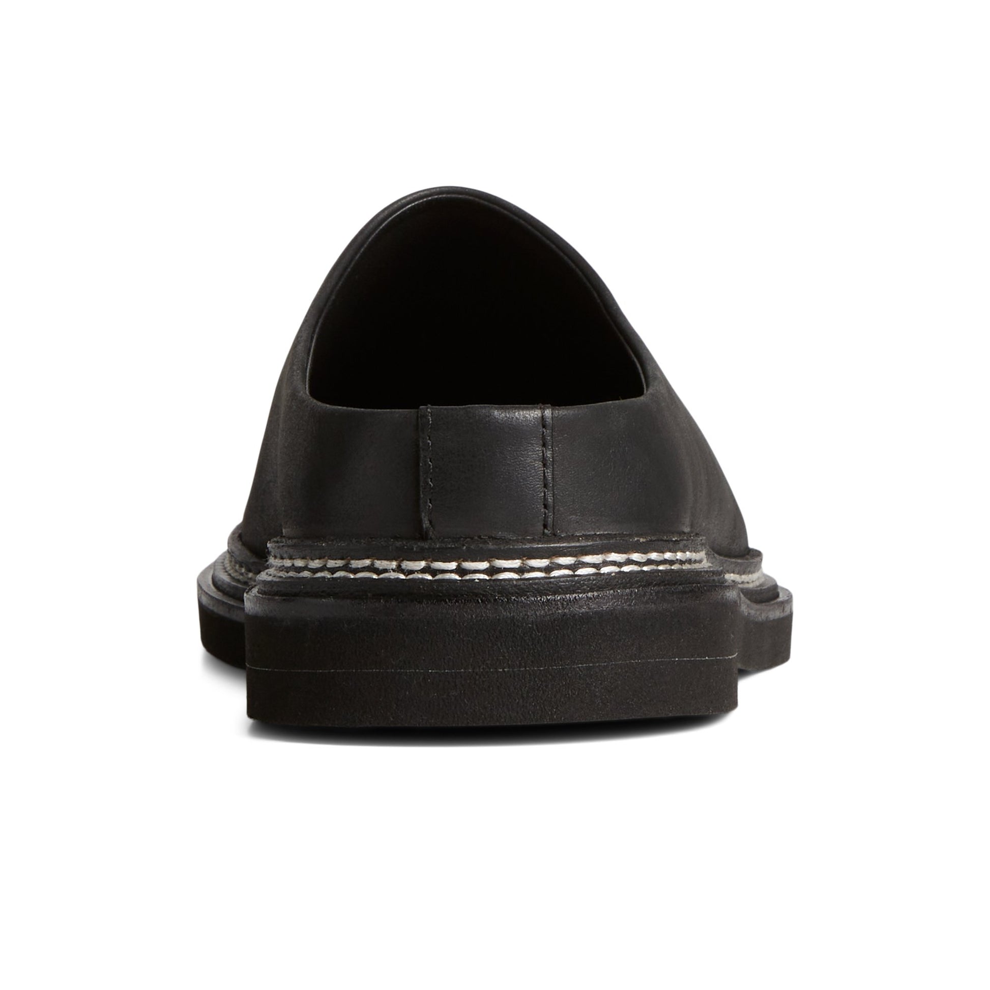 Close-up of the Black Sperry x Who What Wear Captain's Mule Mule Captain's Oxford