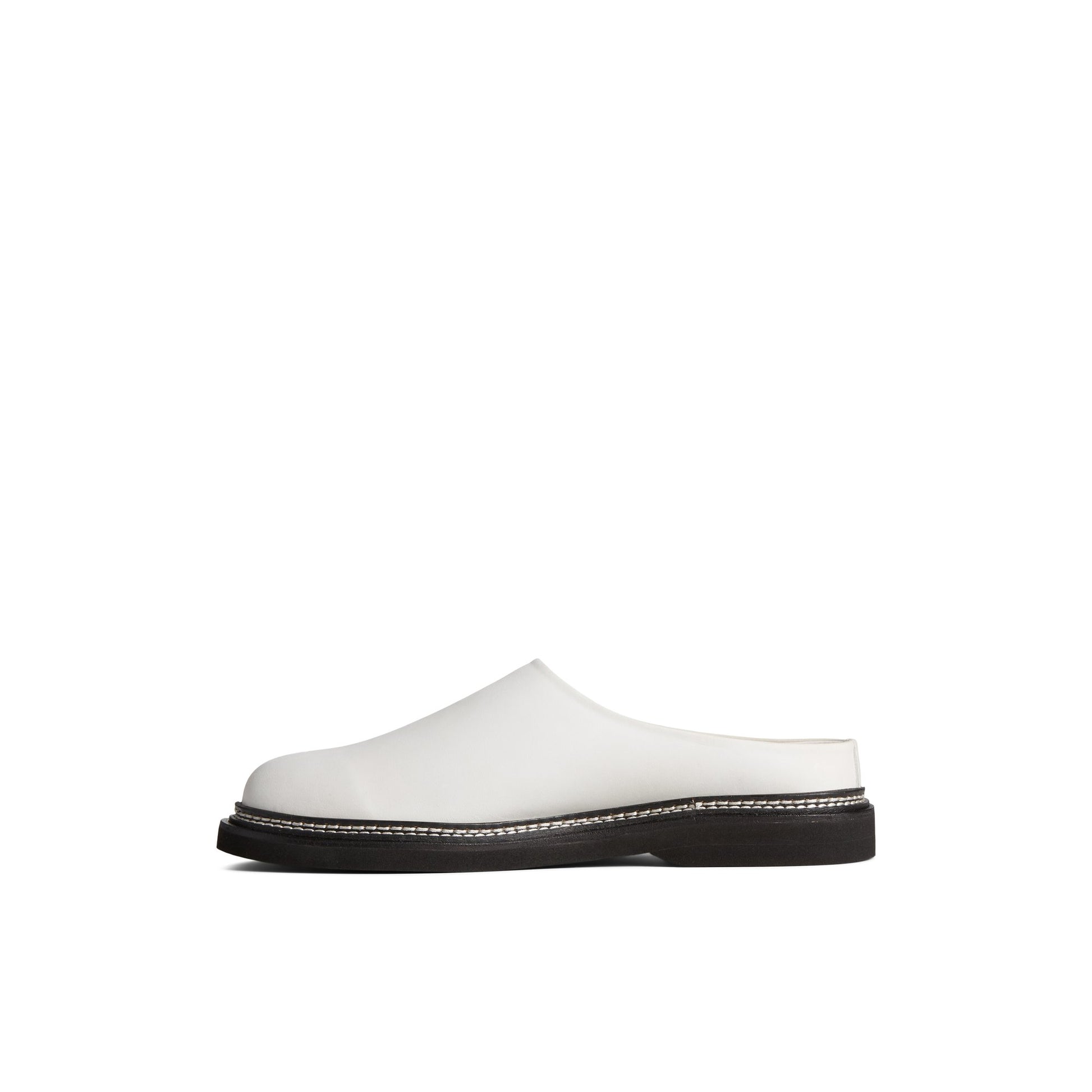 Side view of Bone Sperry x Who What Wear Captain's Mule Mule Captain's Oxford