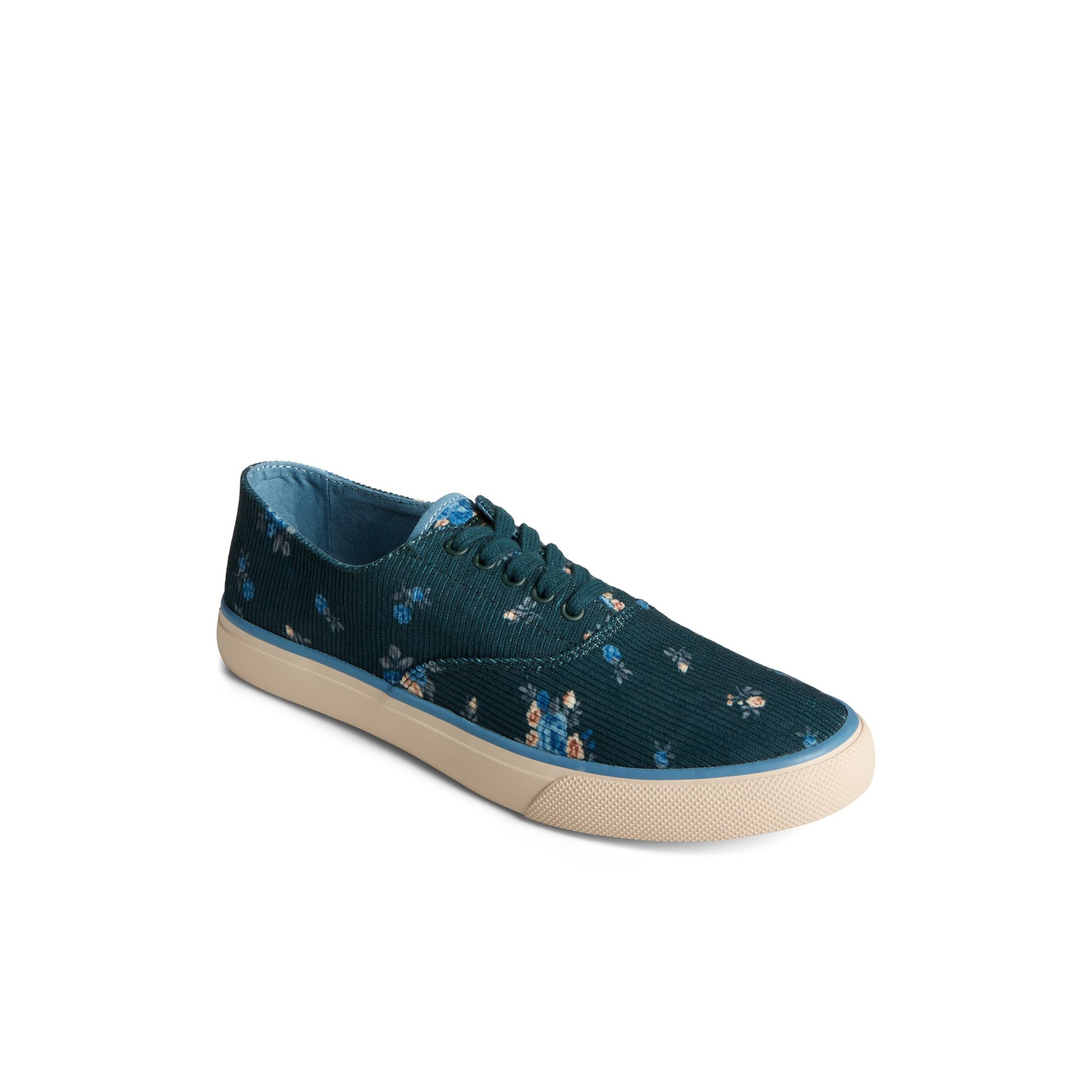 Three-quarter angle of Green Unisex CVO Corduroy Sneaker Low Top Sneakers's front side