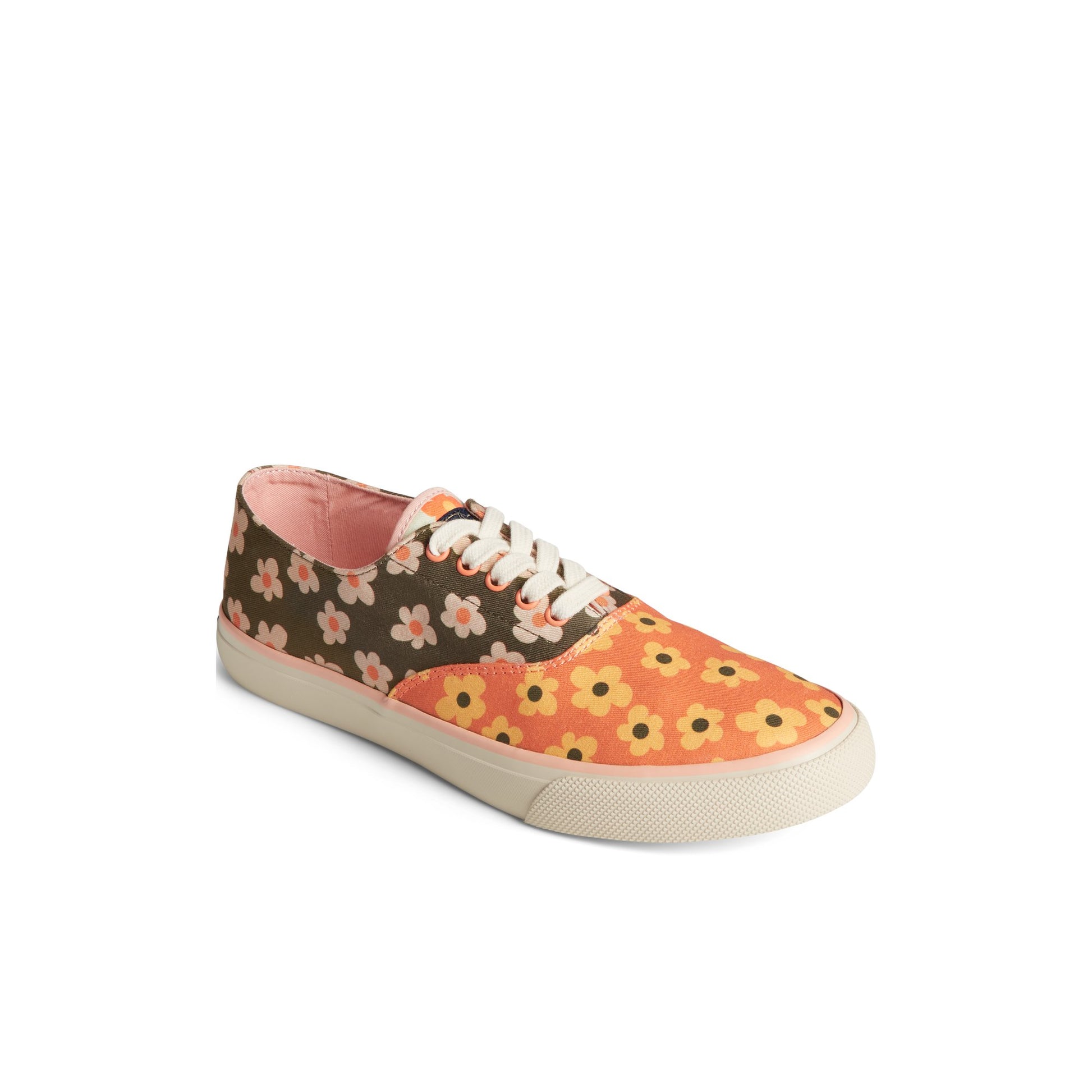 Three-quarter angle of Brown Primary - Multi Unisex CVO Sneaker Low Top Sneakers's front side