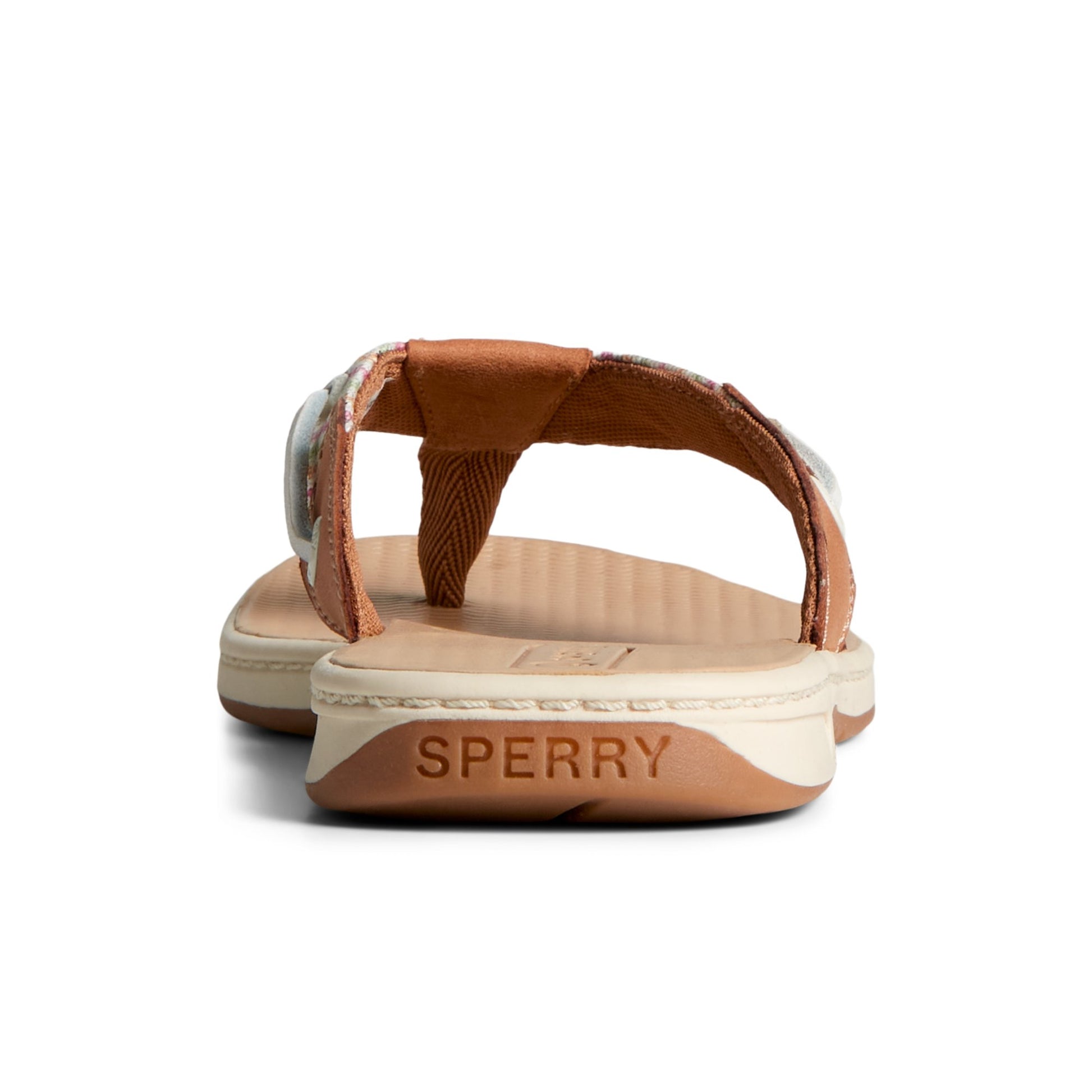 Close-up of the Natural Seafish Striped Sandal Flip Flop Thong Sandals