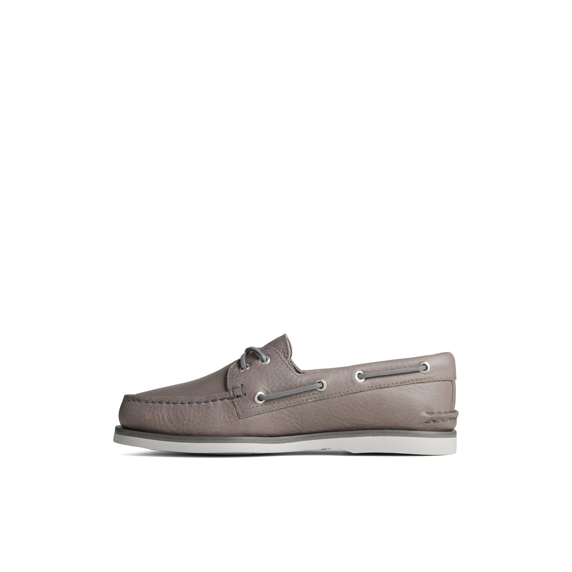 Side view of Grey Gold Cup™ Authentic Original™ Tumbled Boat Shoe Boat Shoes
