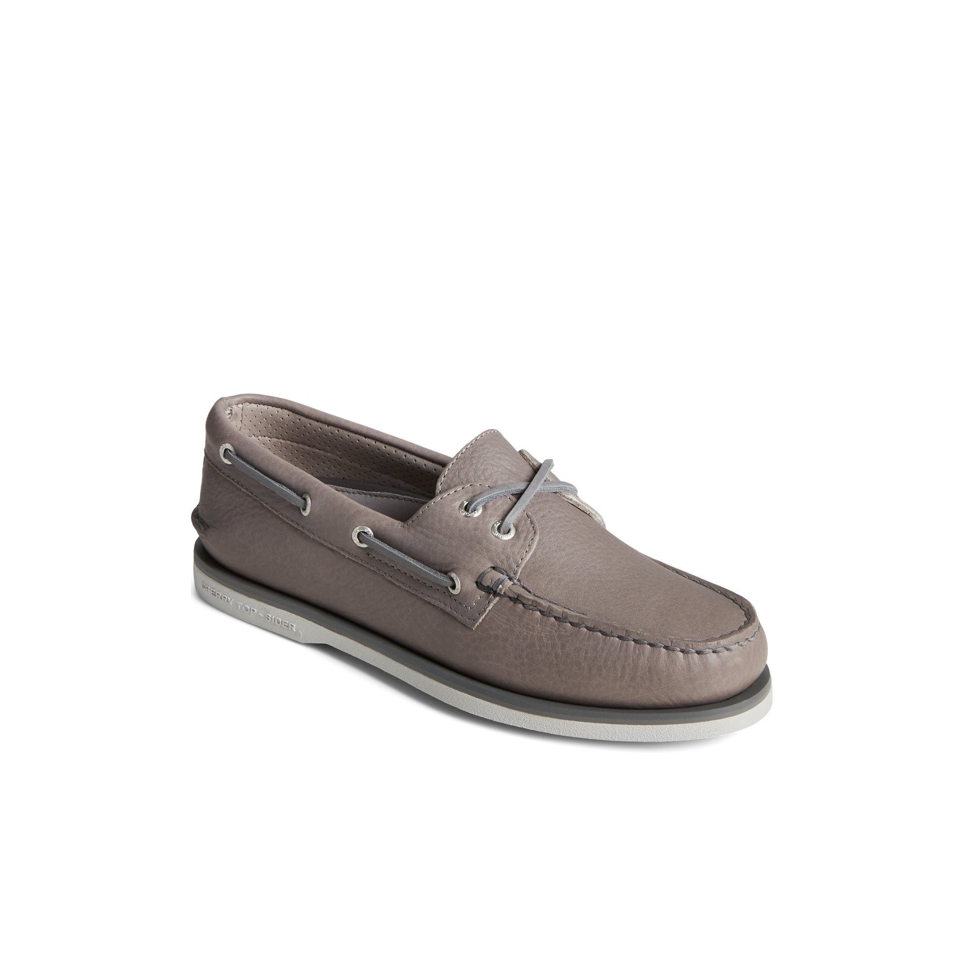 Three-quarter angle of Grey Gold Cup™ Authentic Original™ Tumbled Boat Shoe Boat Shoes's front side
