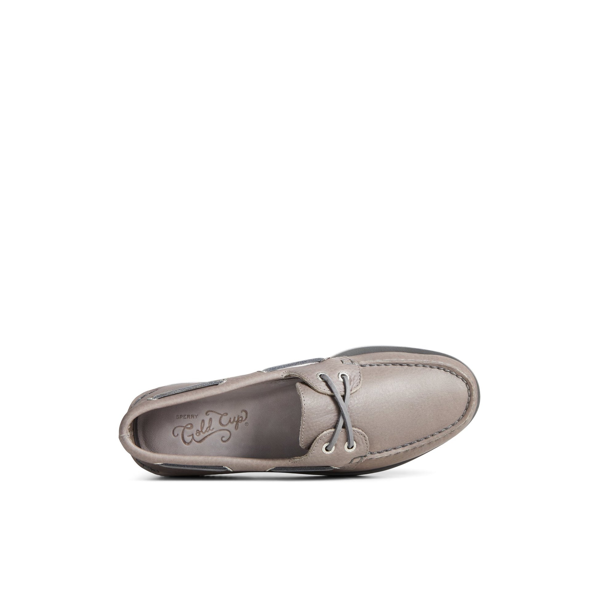 Top-down view of the Grey Gold Cup™ Authentic Original™ Tumbled Boat Shoe Boat Shoes