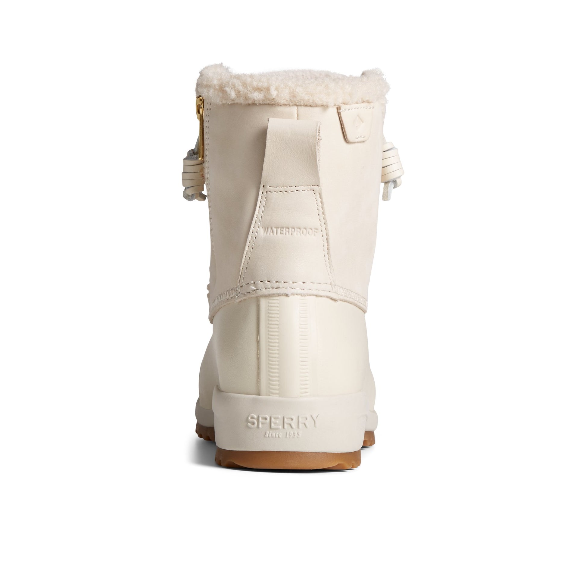 Close-up of the Bone Maritime Repel Teddy Trim Snow Boot Fall/Winter Boots