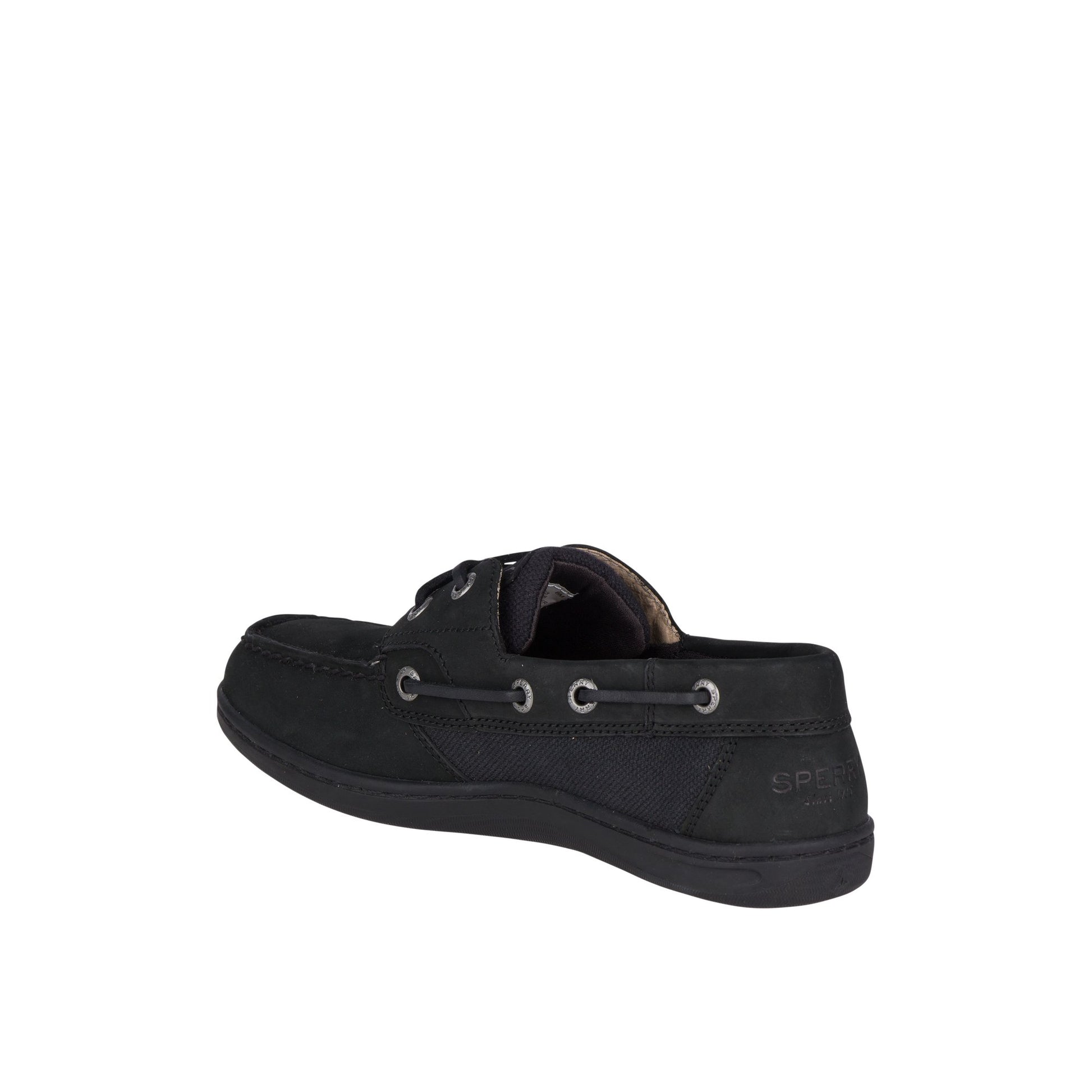 Three-quarter angle of Black Koifish Boat Shoe Boat Shoe's back side