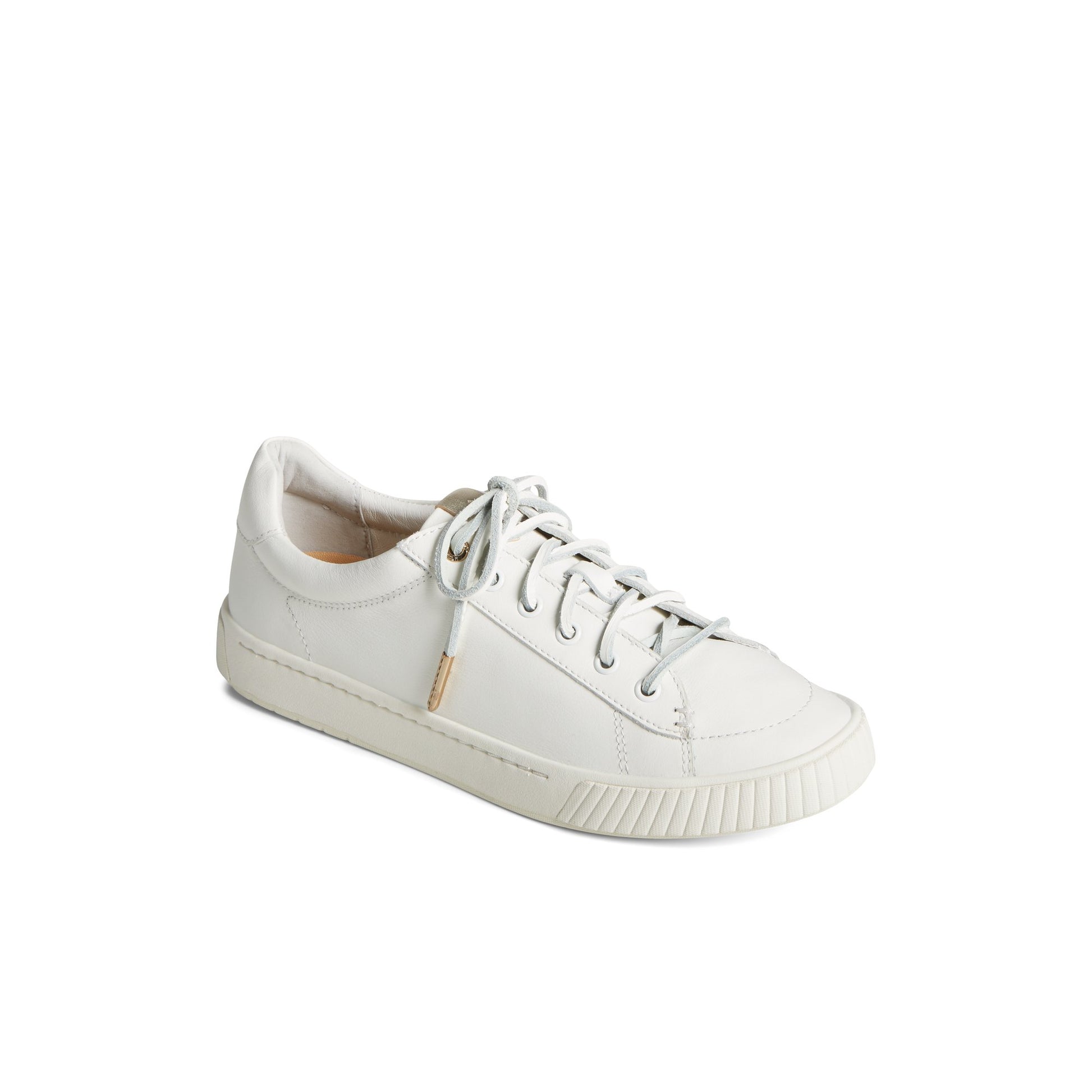 Three-quarter angle of White Gold Cup™Anchor PLUSHWAVE™ Sneaker Vulcanized Sneaker's front side
