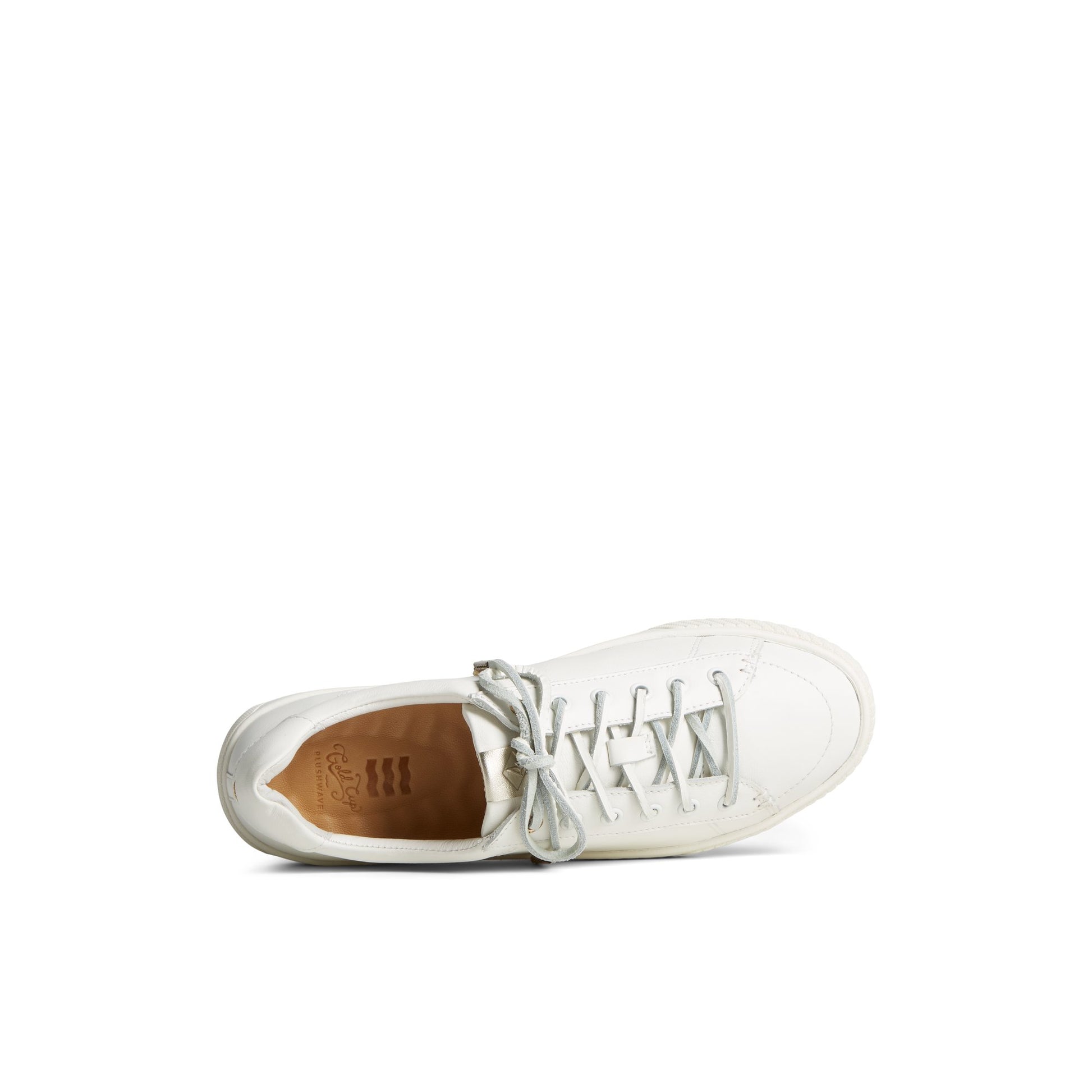 Top-down view of the White Gold Cup™Anchor PLUSHWAVE™ Sneaker Vulcanized Sneaker