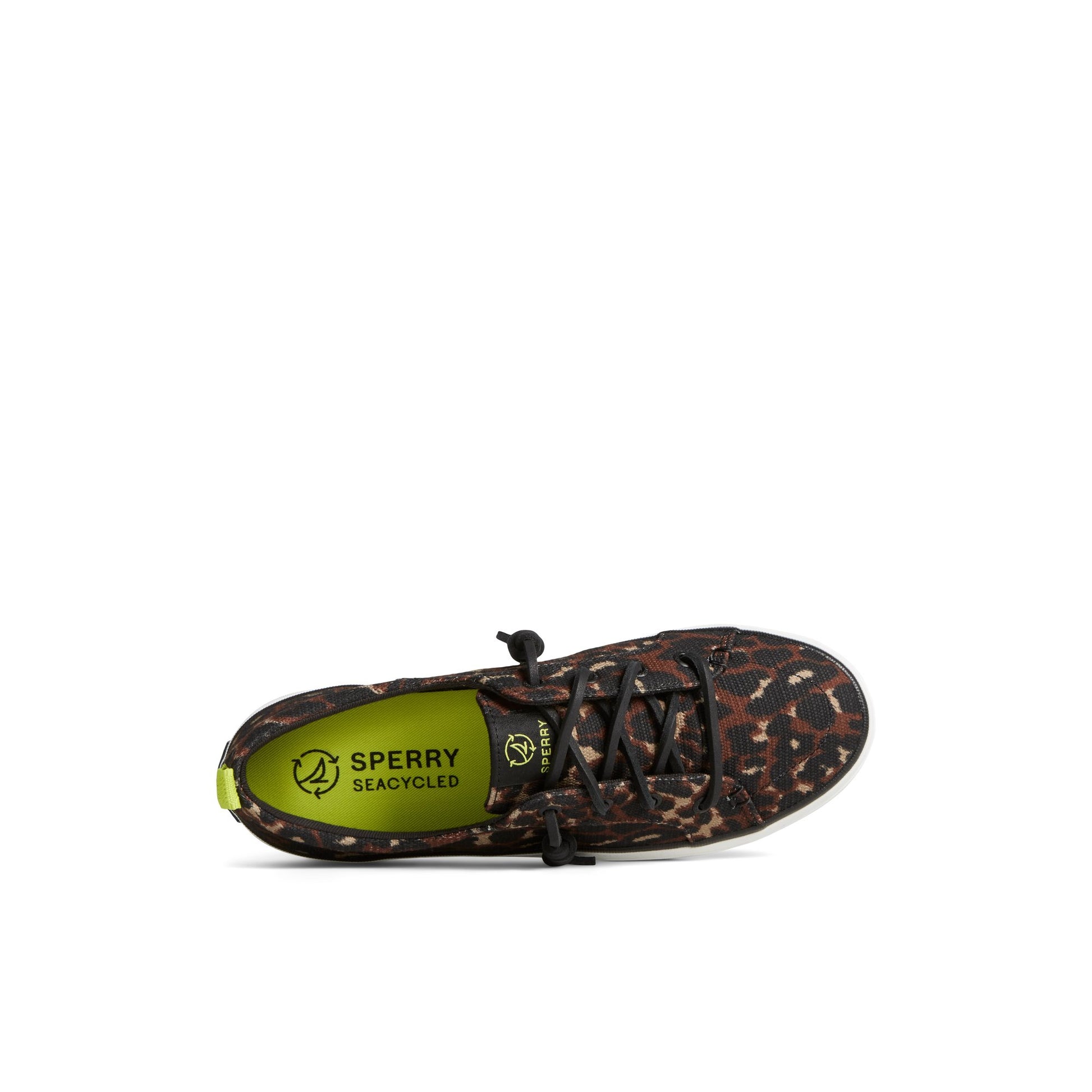 Top-down view of the Black Crest Vibe Cheetah Sneaker Vulcanized Sneaker