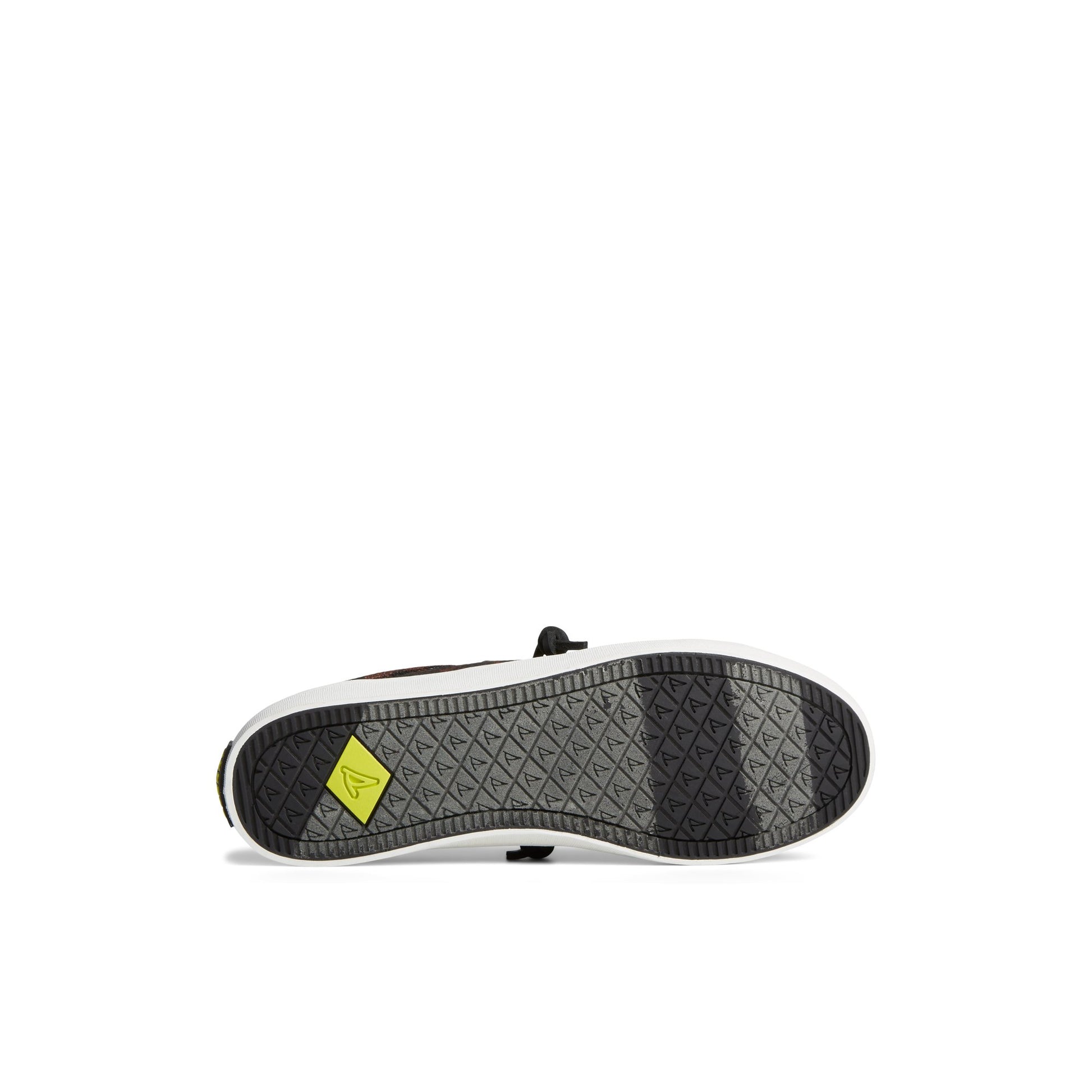 View of Black Crest Vibe Cheetah Sneaker Vulcanized Sneaker's sole