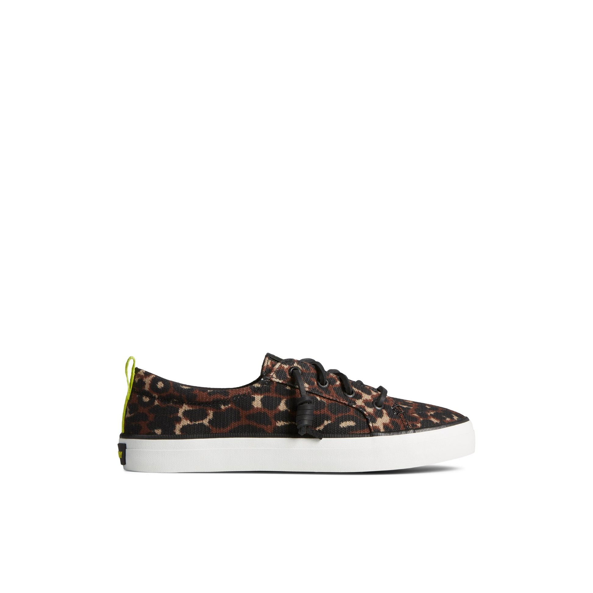 Main View of Black Crest Vibe Cheetah Sneaker Vulcanized Sneaker for Womens