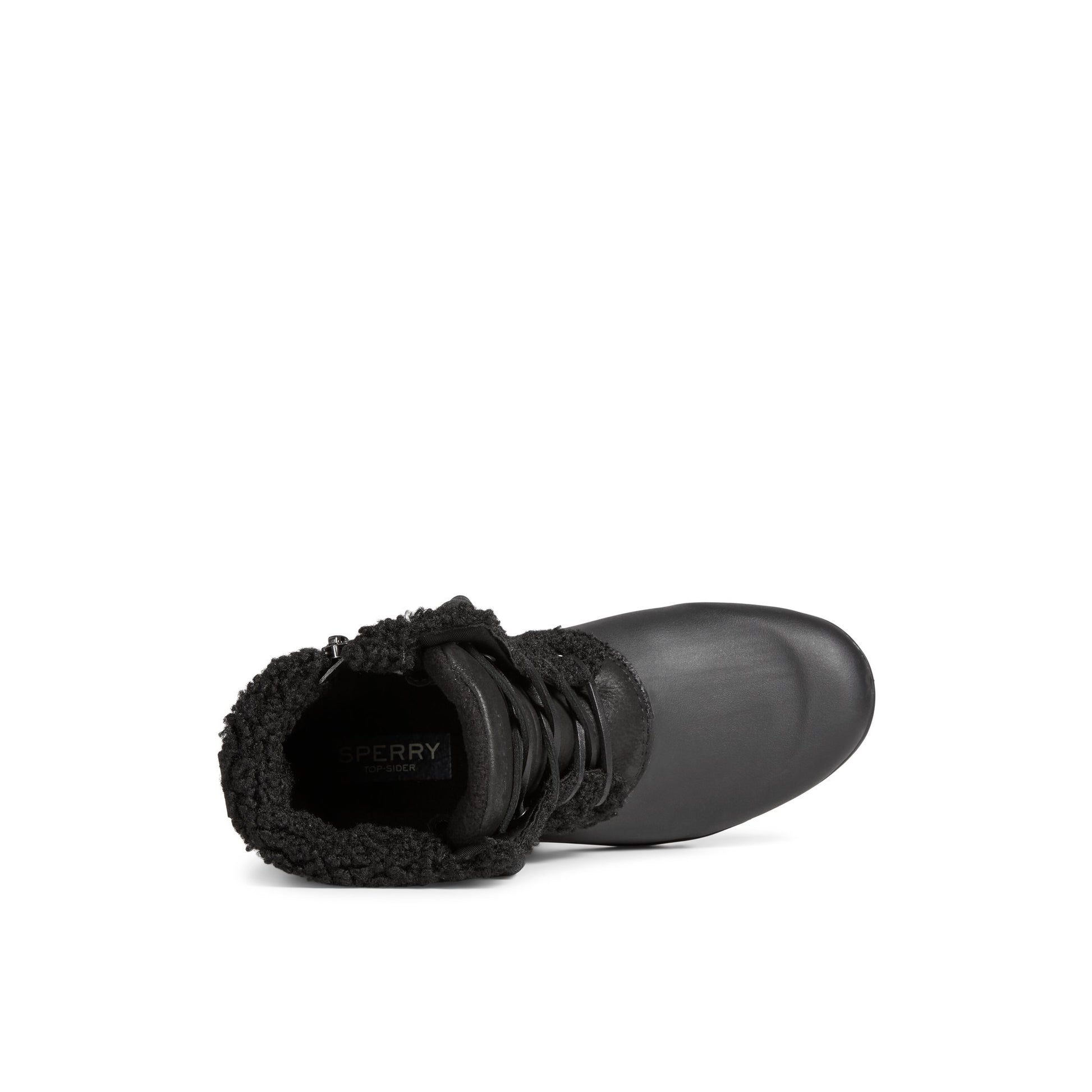 Top-down view of the Black Maritime Repel Teddy Trim Snow Boot Fall/Winter Boots