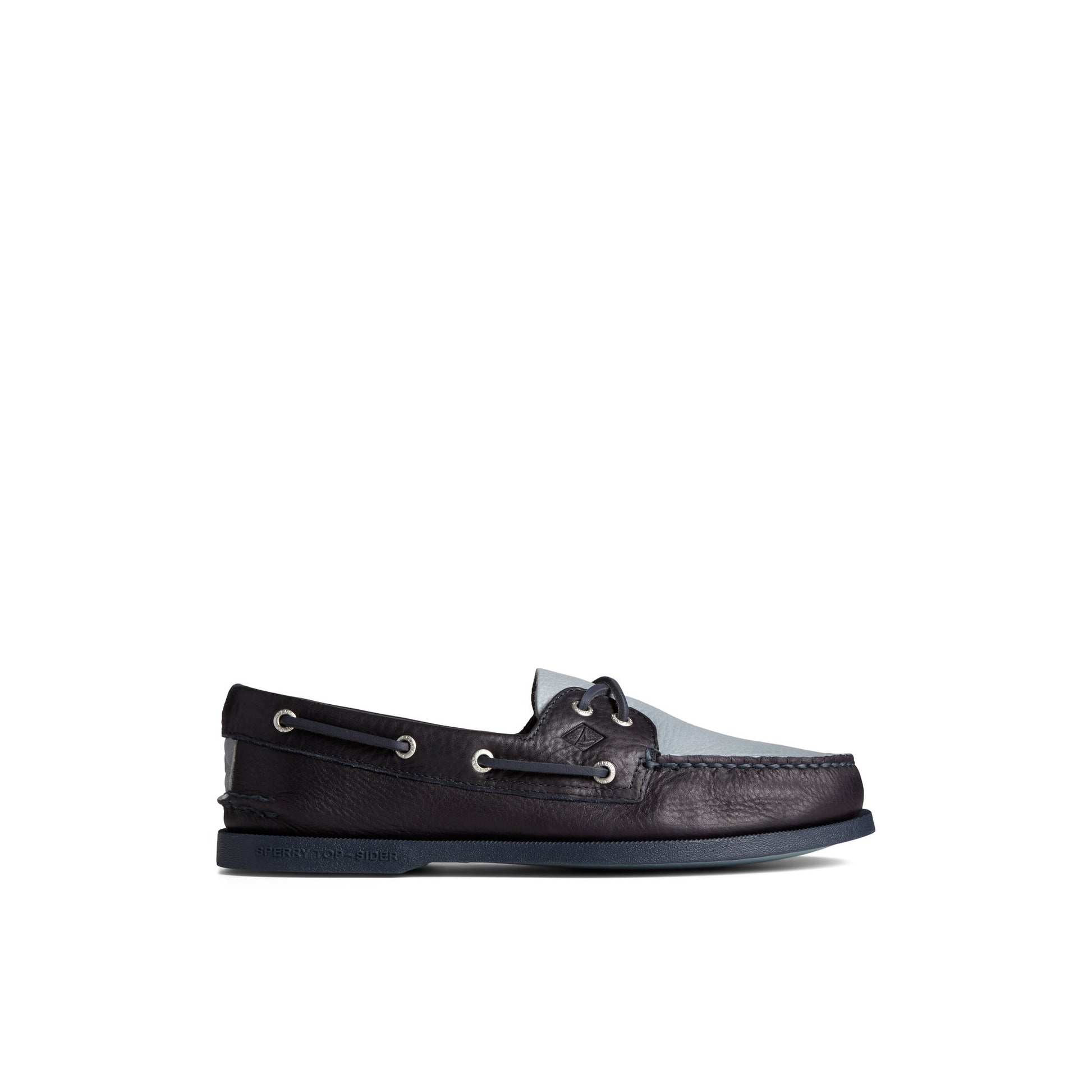 Main View of Navy Authentic Original™ Tumbled Boat Shoe Boat Shoe for Mens
