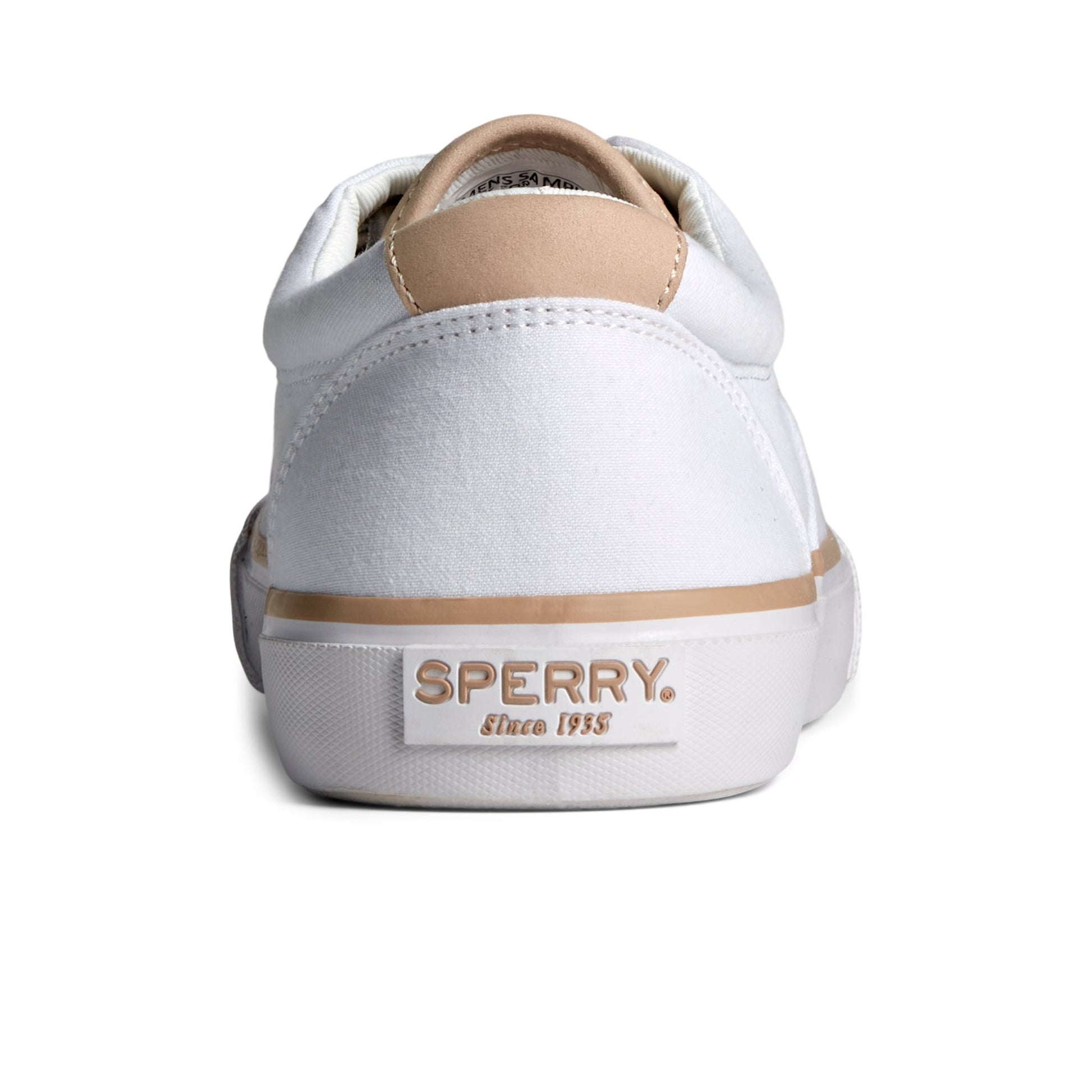 Close-up of the White SeaCycled™ Striper II CVO Twill Sneaker