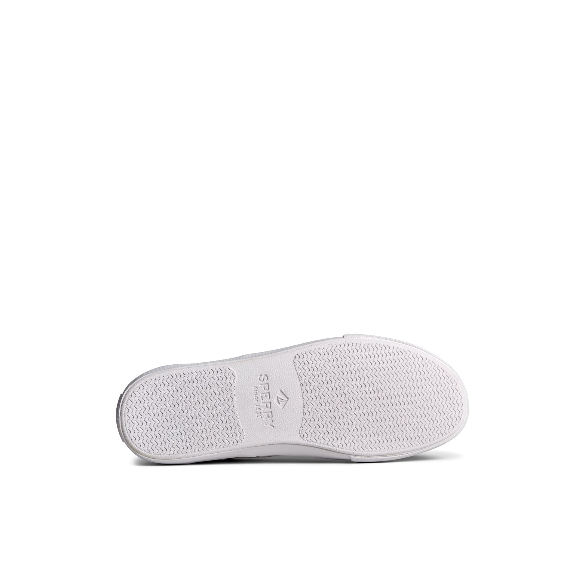 View of White SeaCycled™ Striper II CVO Twill Sneaker 's sole