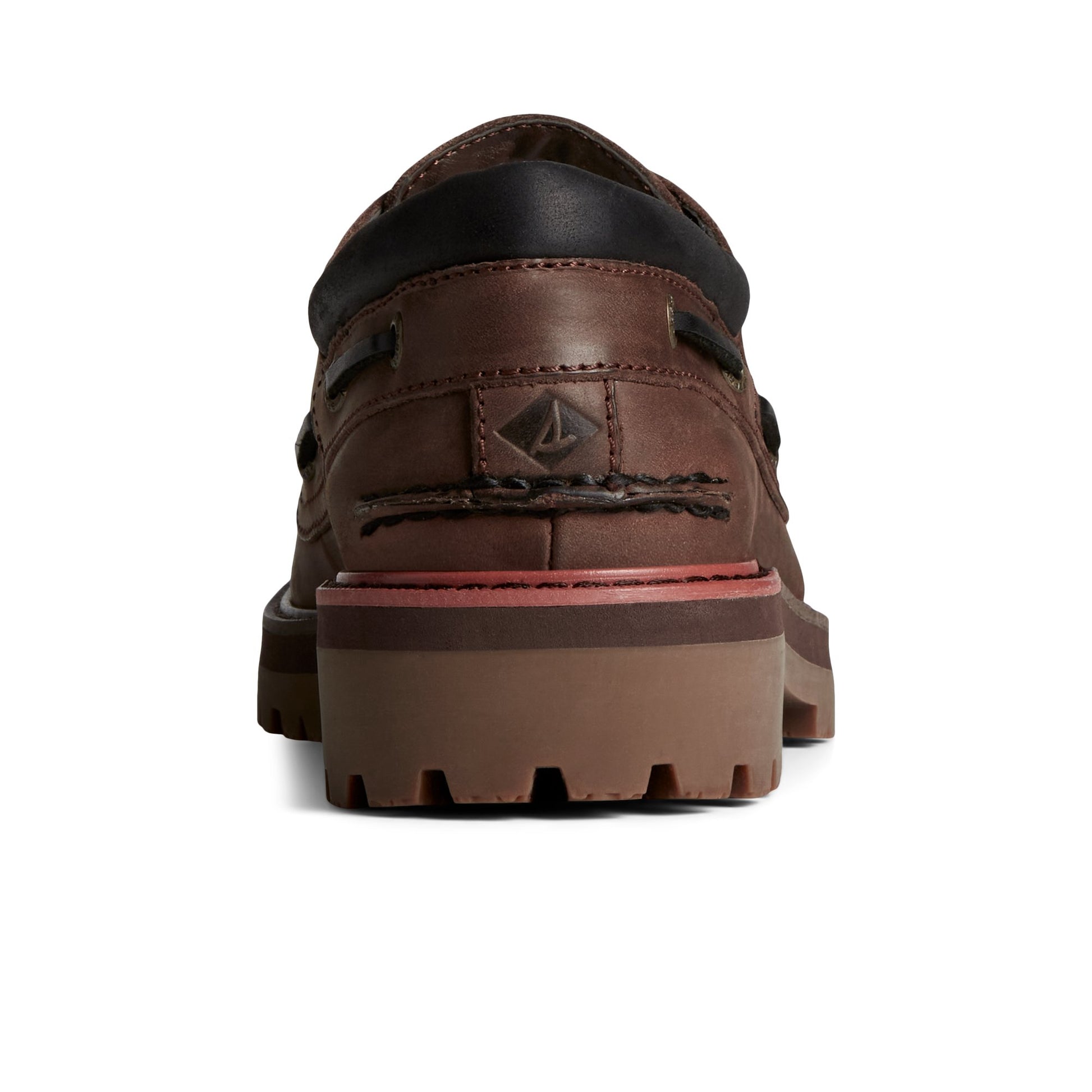 Close-up of the Brown Authentic Original™ Lug 3-Eye Boat Shoe Boat Shoe