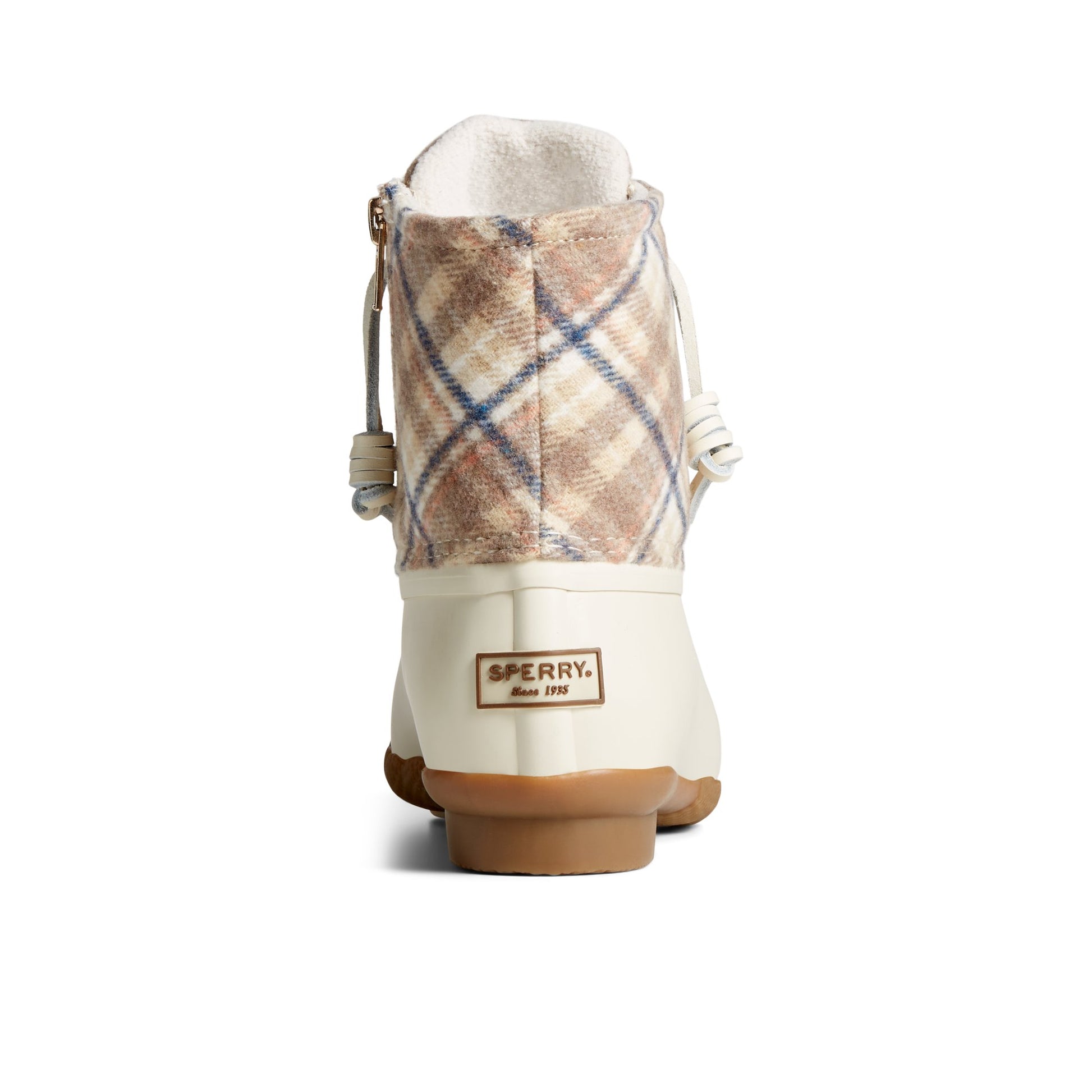 Close-up of the Bone Saltwater™ Plaid Wool Duck Boot Duck Boots
