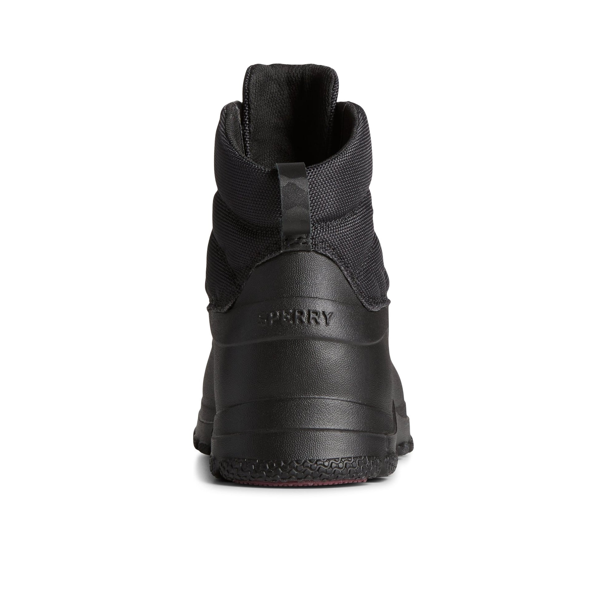 Close-up of the Black SeaCycled™ Duck Float Zip Up Boot Duck Boots