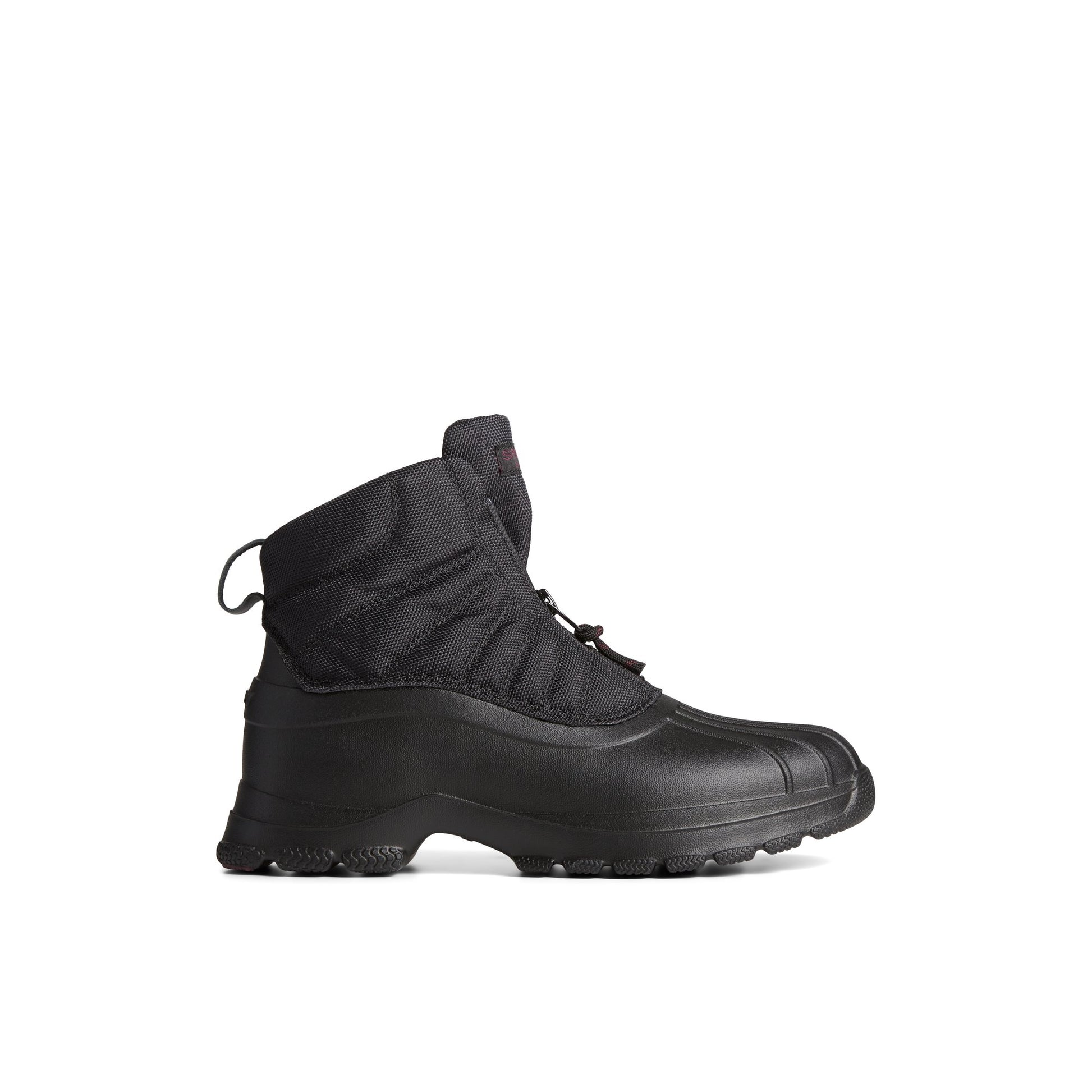 Main View of Black SeaCycled™ Duck Float Zip Up Boot Duck Boots for Womens