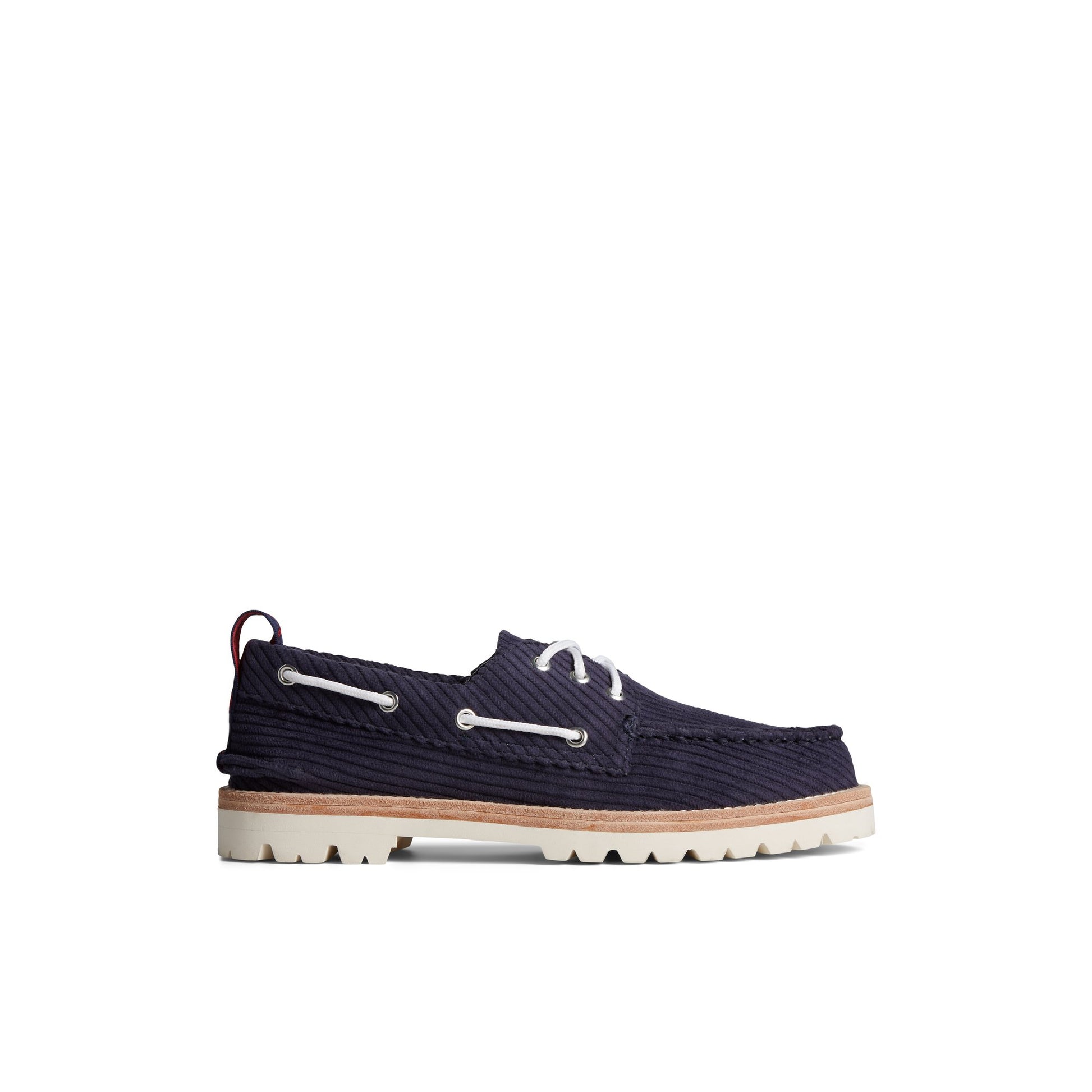 Main View of Navy Unisex Sperry x Rowing Blazers Cloud Authentic Original™ 3-Eye Vibram Boat Shoe Boat Shoe for Mens