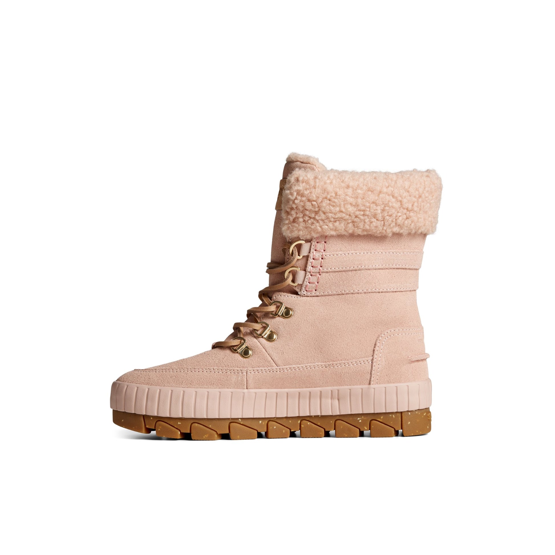 Side view of Medium Pink Torrent Lace Up Boot Fall/Winter Boots