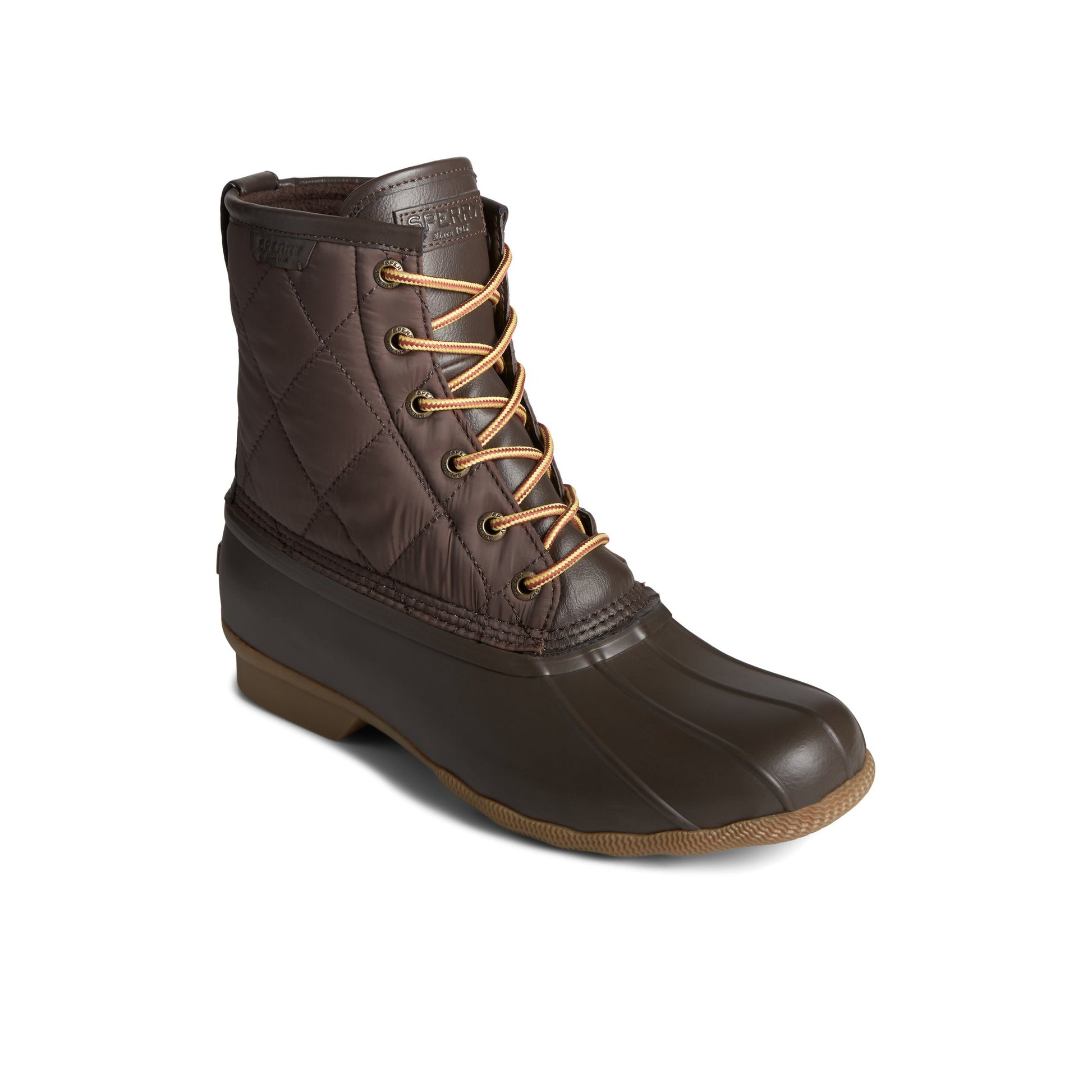 Three-quarter angle of Brown Saltwater™ Nylon Duck Boot 's front side