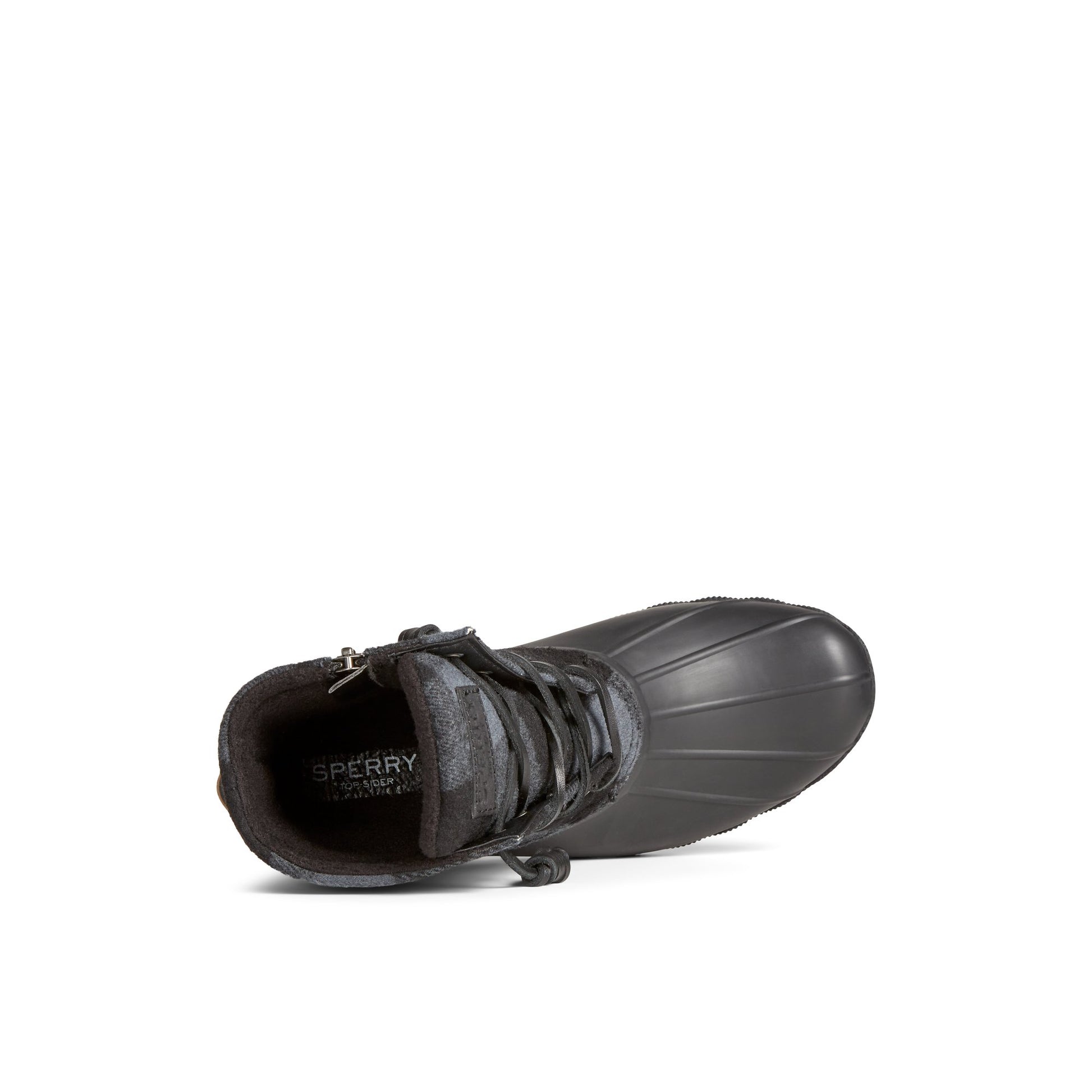Top-down view of the Black Saltwater™ Buffalo Check Duck Boot Duck Boots