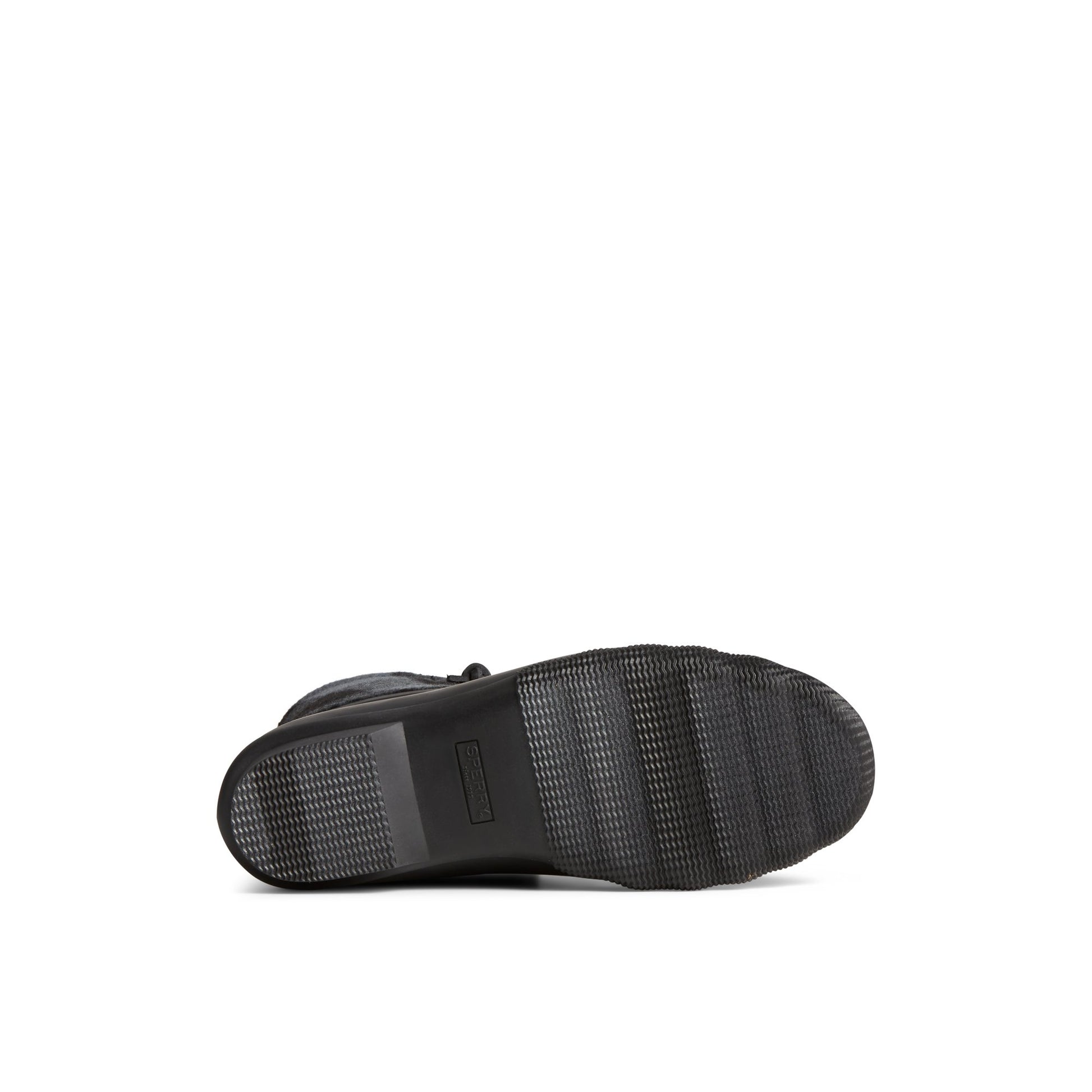 View of Black Saltwater™ Buffalo Check Duck Boot Duck Boots's sole