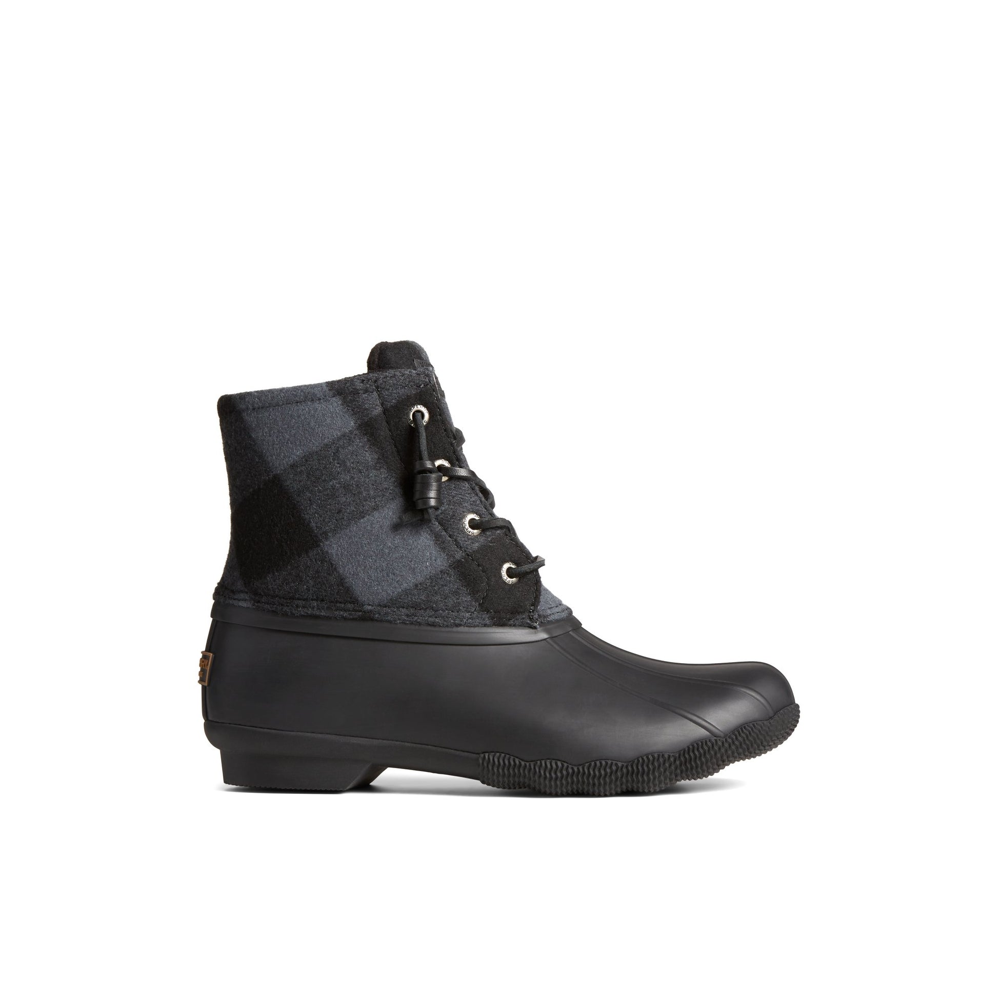 Main View of Black Saltwater™ Buffalo Check Duck Boot Duck Boots for Womens