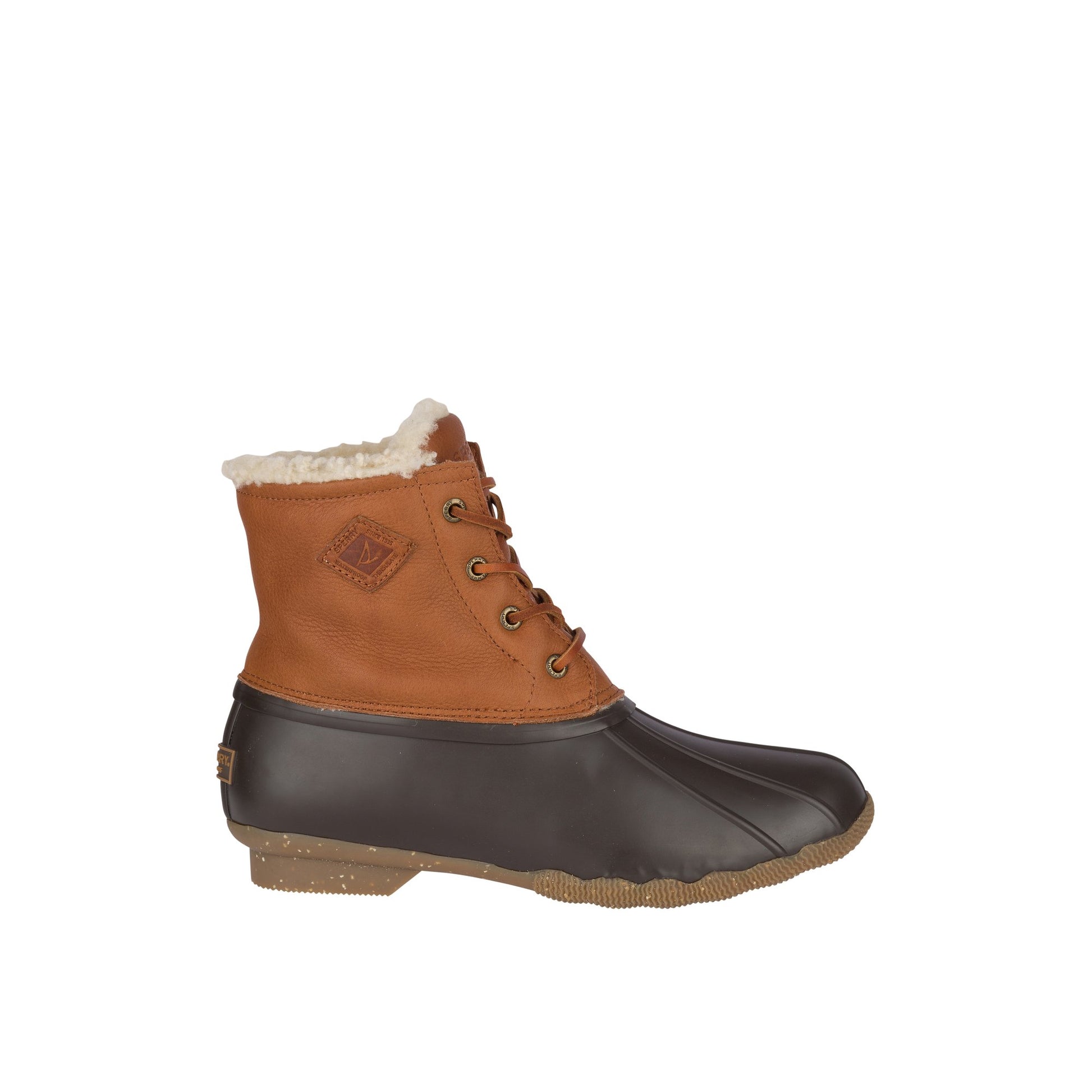 Main View of Medium Beige Saltwater Luxe Leather Thinsulate™ Duck Boot Winter Duck Boots for Womens